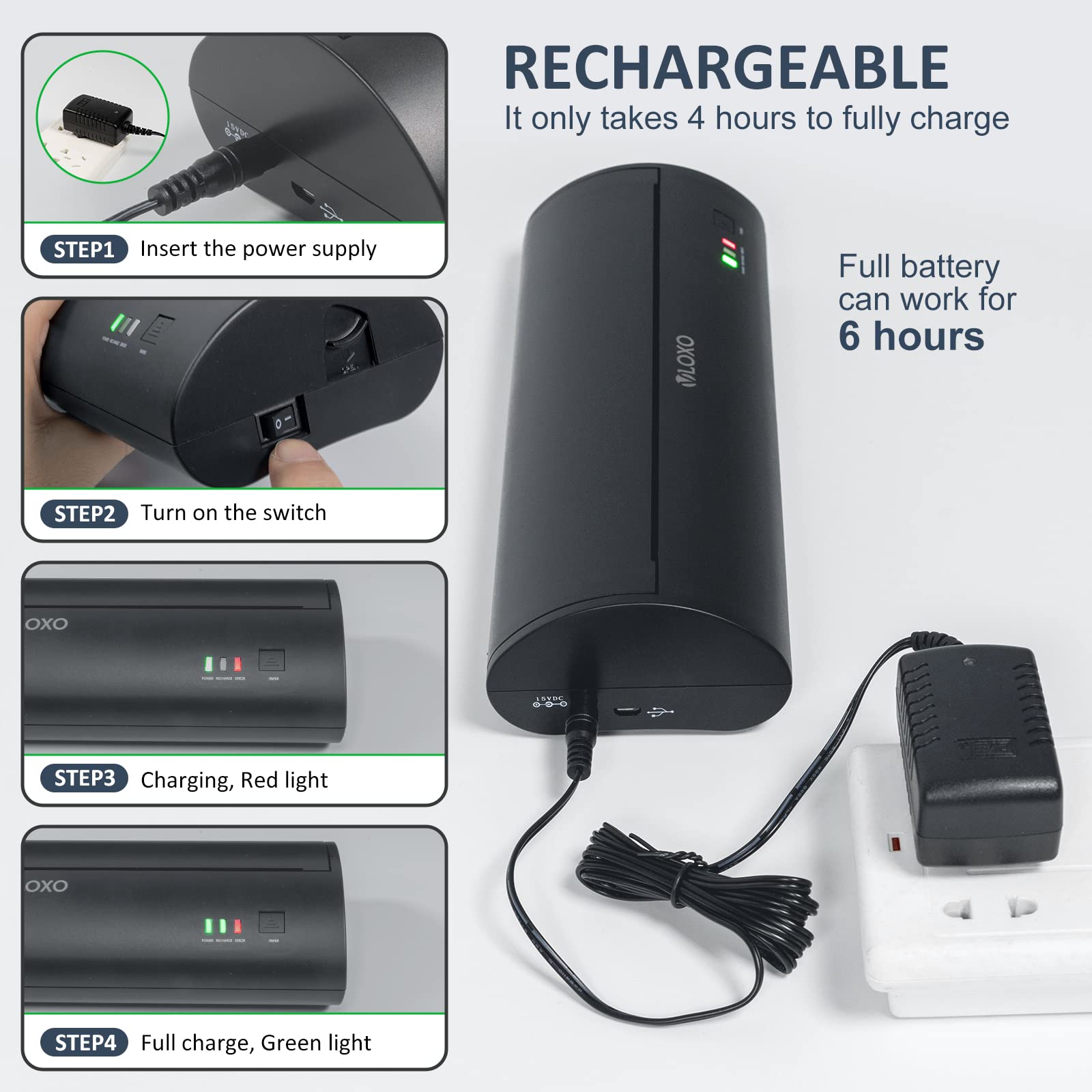VLOXO Wireless Tattoo Stencil Printer - Portable Rechargeable Thermal Transfer Copier for Tattoo Artists, Works with iOS & Android Smartphones, Includes 10 Tattoo Stencil Papers - Perfect for Tattoo Studios, Home Use & Professional Tattoo Design Transfer