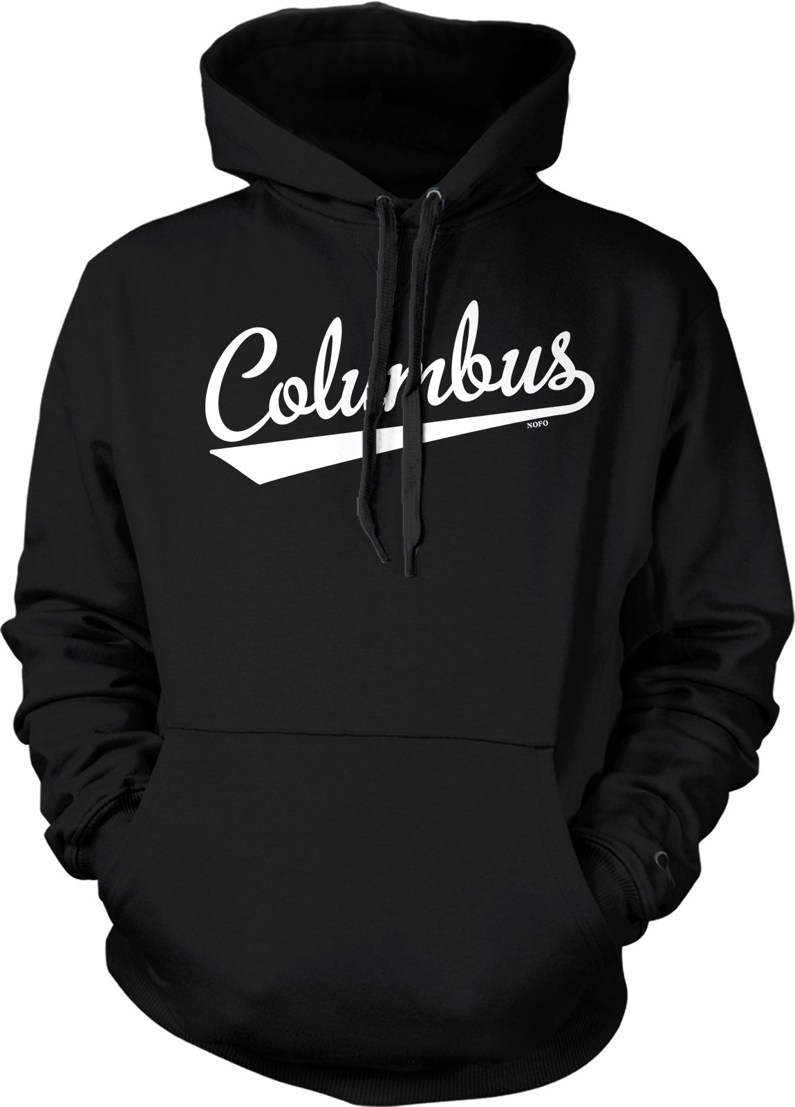Columbus Script Baseball Font Hooded Sweatshirt - Vintage Baseball Jersey Style Pullover for Men & Women - Perfect for Game Day, Casual Wear & Sports Fans