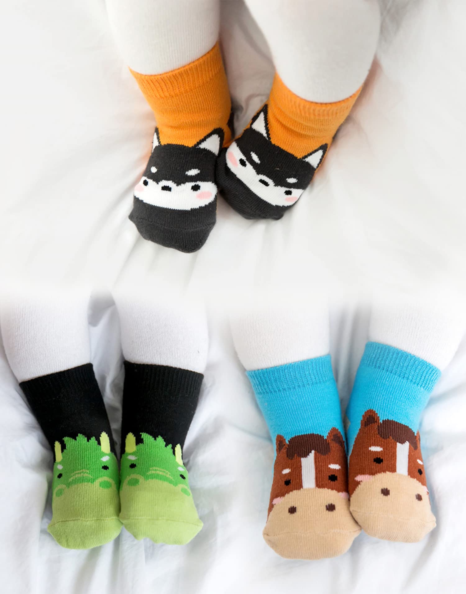 VAENAIT Baby Animal Crew Socks for Toddlers - Zoo Themed Multi Pack for Boys & Girls - Playtime & Daily Wear