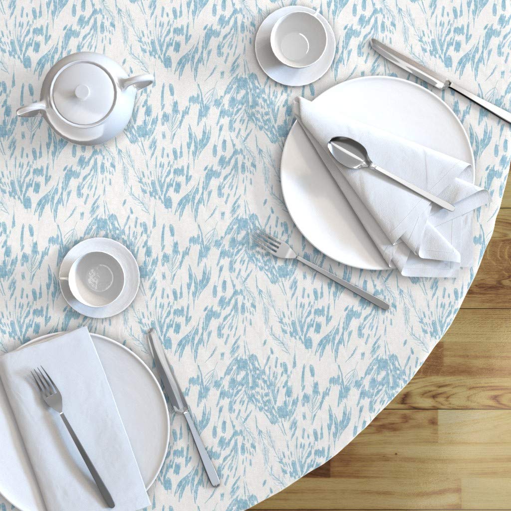 Custom Night Periwinkle Animal Print Cotton Sateen Tablecloth 70
