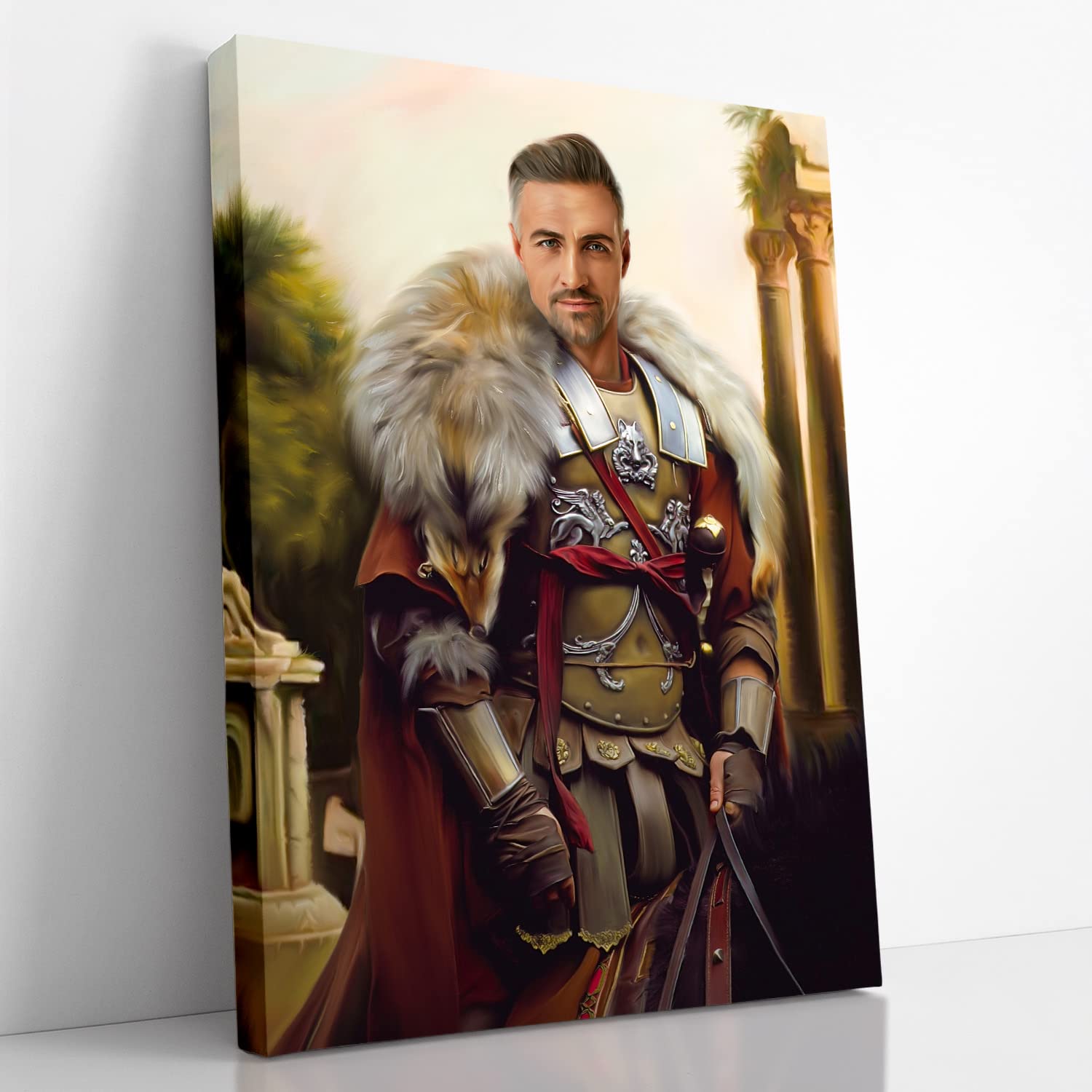 Custom Fantasy Portrait from Photo - Unique Roman Gladiator Wall Art Gift for Men (18