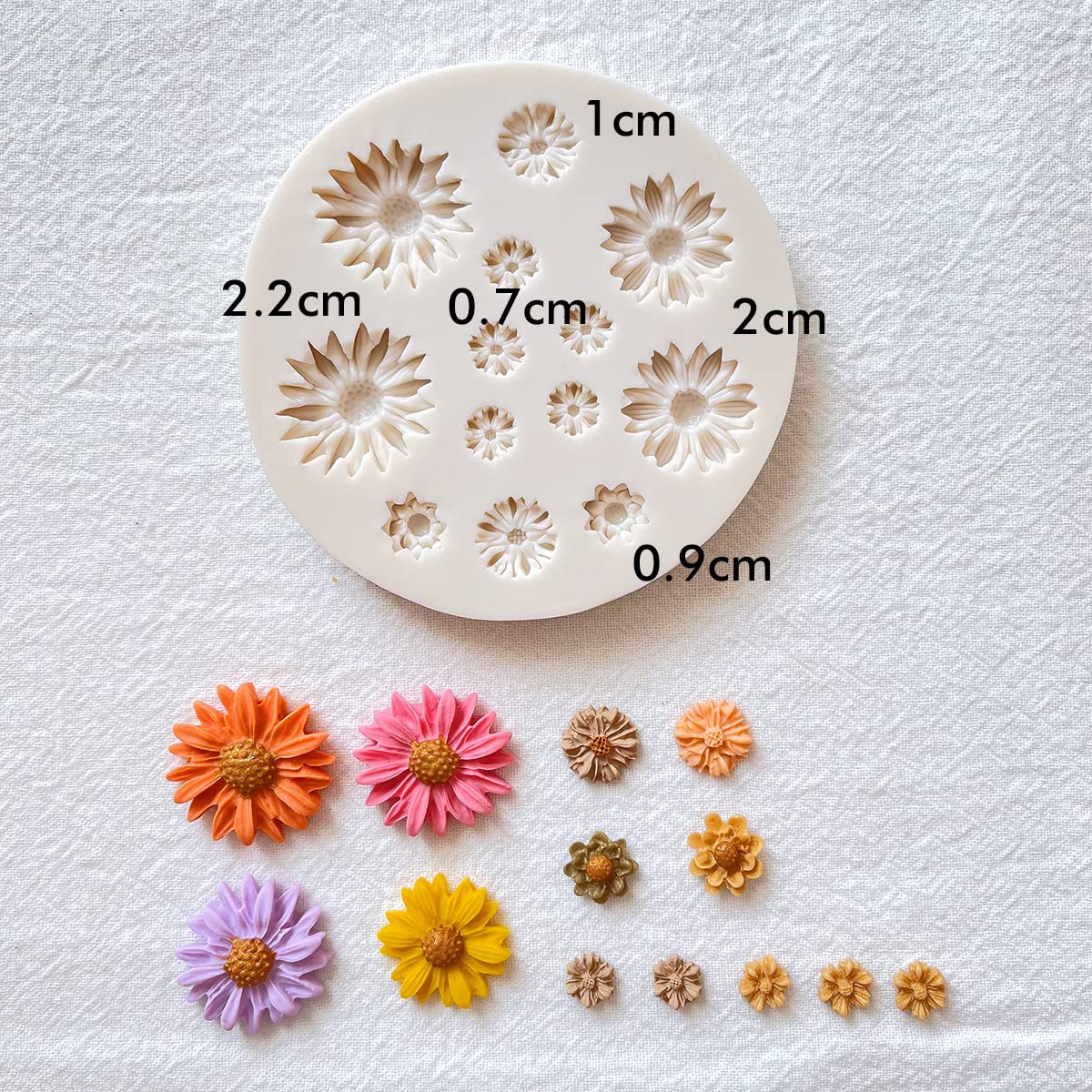 KEOKER Polymer Clay Flower Molds - 2 Pcs Silicone Molds for DIY Jewelry Making, Earrings & Crafts | Medium Floral Cutters for Clay & Resin Art | Perfect for Handmade Earrings, Pendants & Home Decor