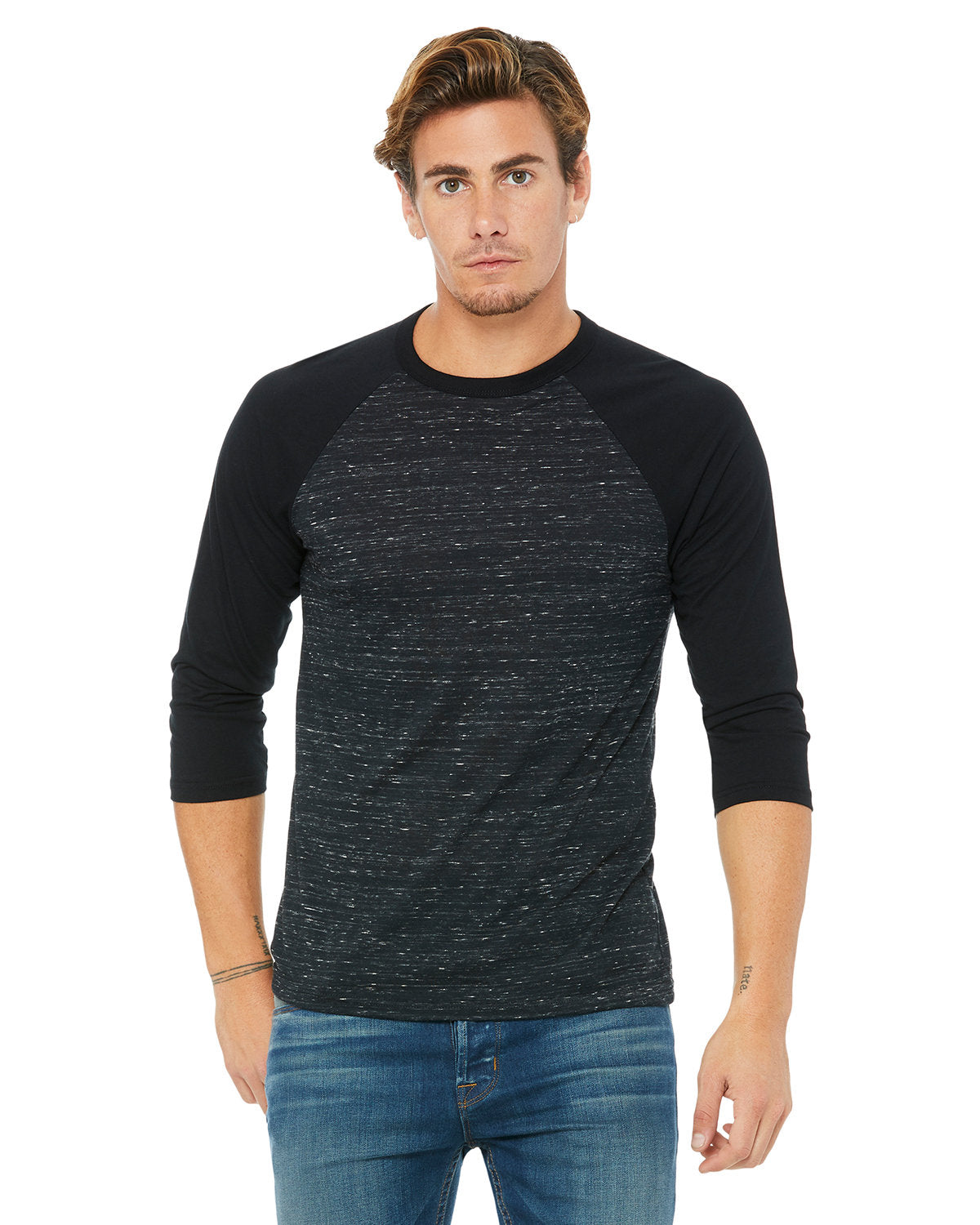 Bella + Canvas 3200 Unisex 3/4 Sleeve Baseball Tee - Soft Cotton Jersey Shirt for Men & Women - Perfect for Casual Wear, Sports & Team Uniforms