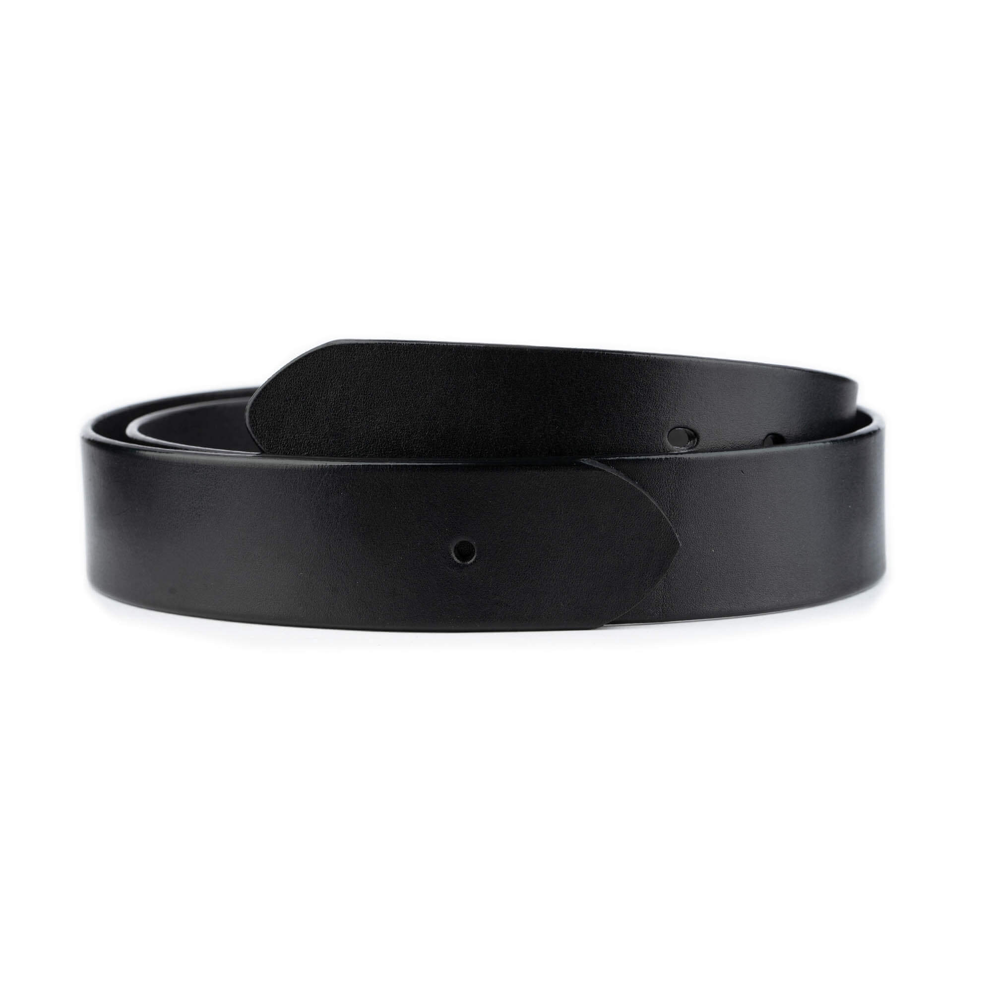 4.0 cm Black Thick Genuine Leather Belt Strap Replacement for Ferragamo Buckles - Premium Men's Dress Belt with Pre-Made Holes for Business & Formal Occasions
