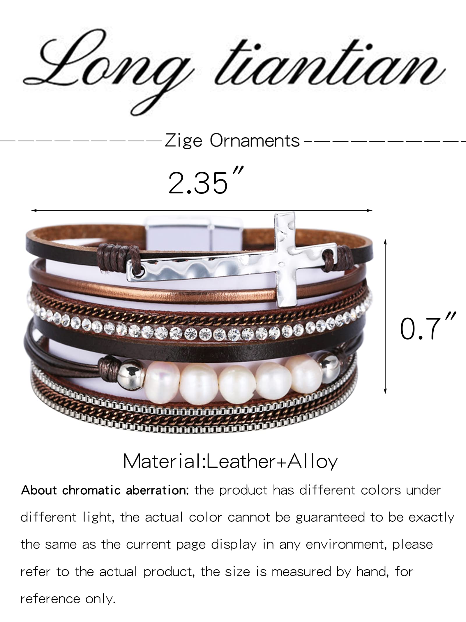 Trendy Blue Leather Wrap Bracelet for Women - Stackable Western Cuff Bracelet with Multi-Layer Design | Perfect for Boho Fashion, Casual Outfits & Layered Jewelry Looks