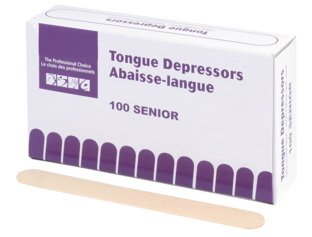 Medical Tongue Depressors Senior Size 1.9 x 15.2 cm - 100pcs/Box for Doctors, Clinics & Home Health Care