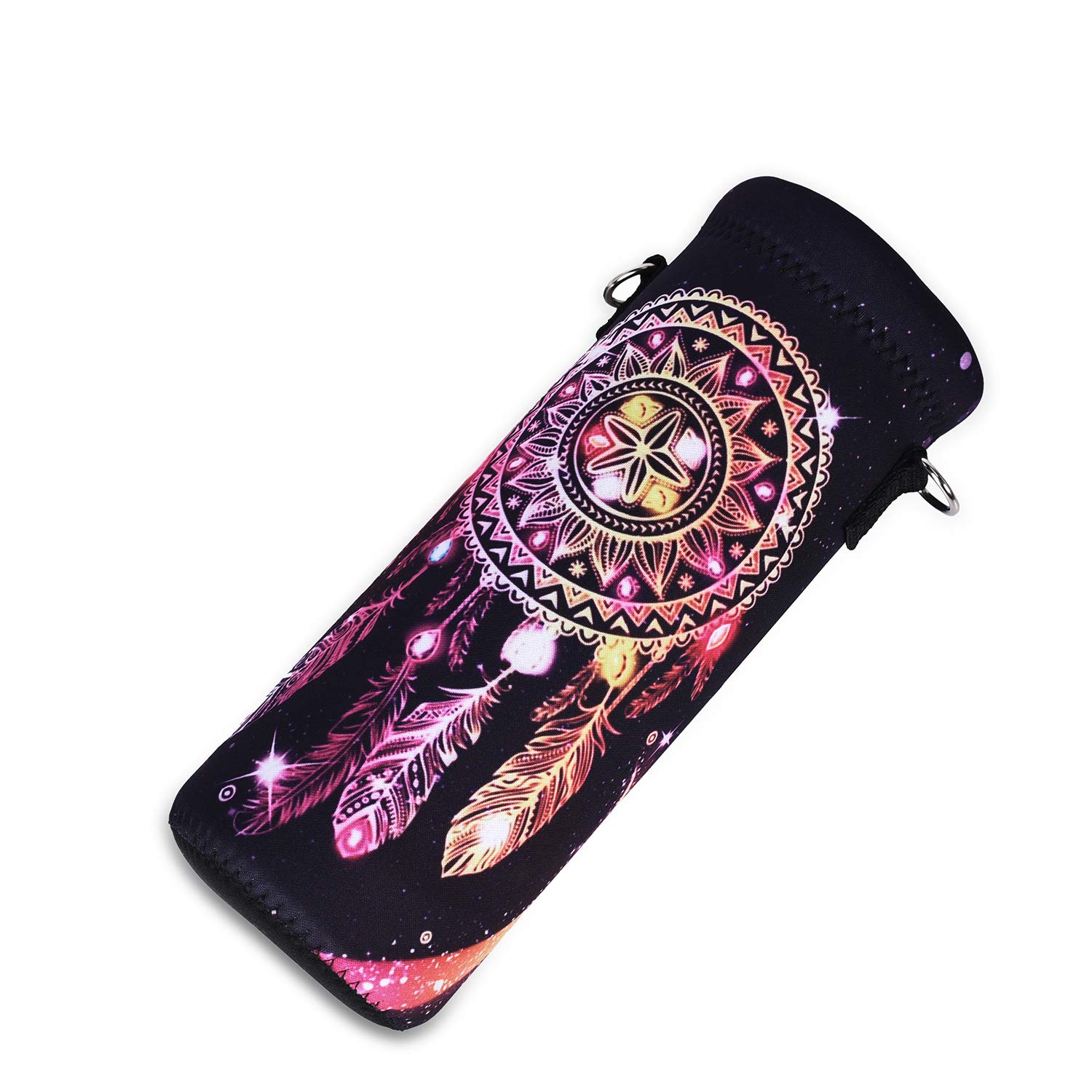 AMARY 1000ML Neoprene Water Bottle Holder with Adjustable Strap - Insulated Carrier for 34oz Stainless Steel, Glass & Plastic Bottles - Perfect for Gym, Hiking, Travel & Outdoor Activities (Dreamcatcher Design)