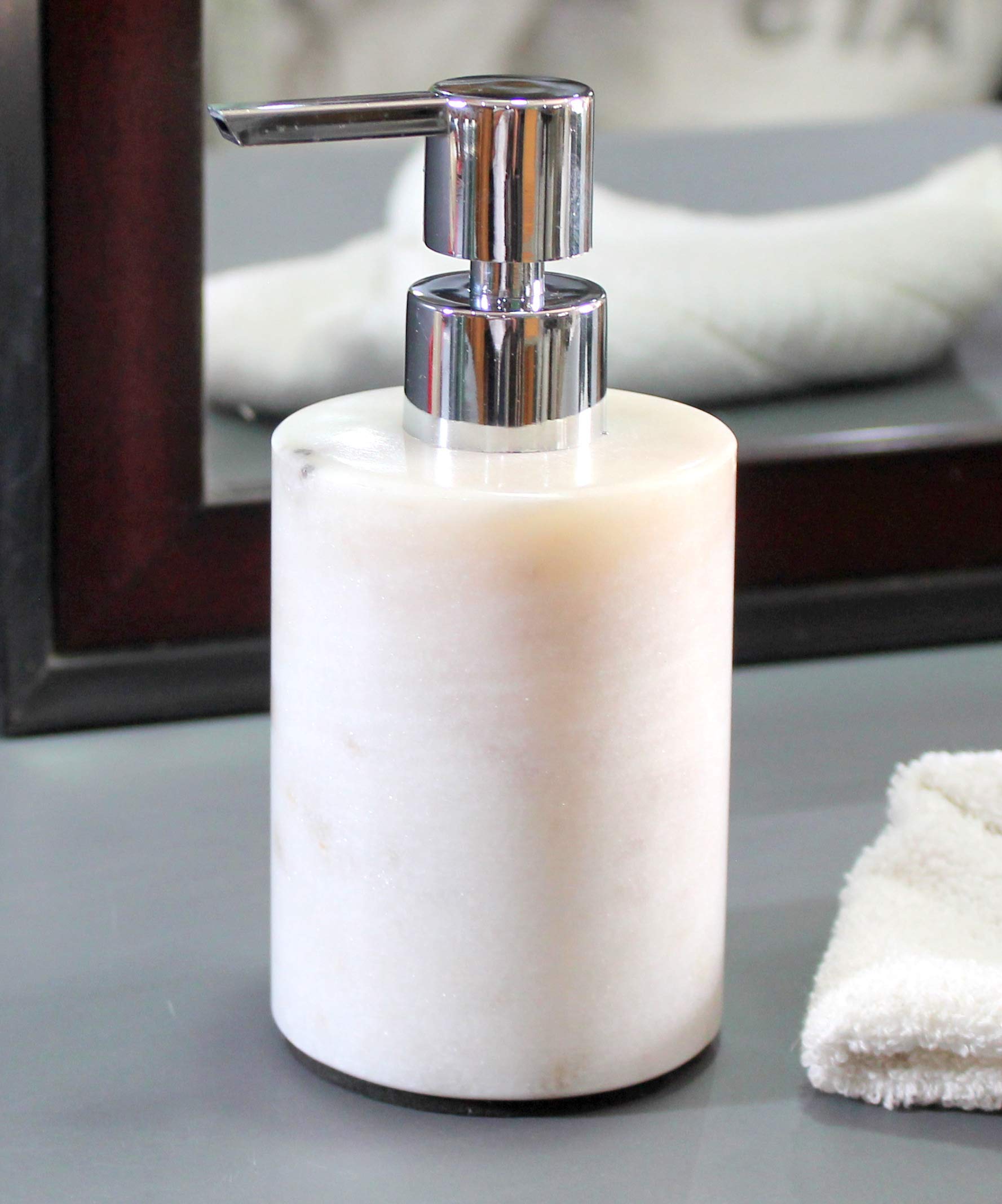 KLEO Top 10 Christmas Soap & Lotion Dispenser Set - Genuine White Indian Marble Luxury Bathroom Accessories for Home - Perfect for Holiday Gifts, Spa Bathrooms & Upscale Home Decor