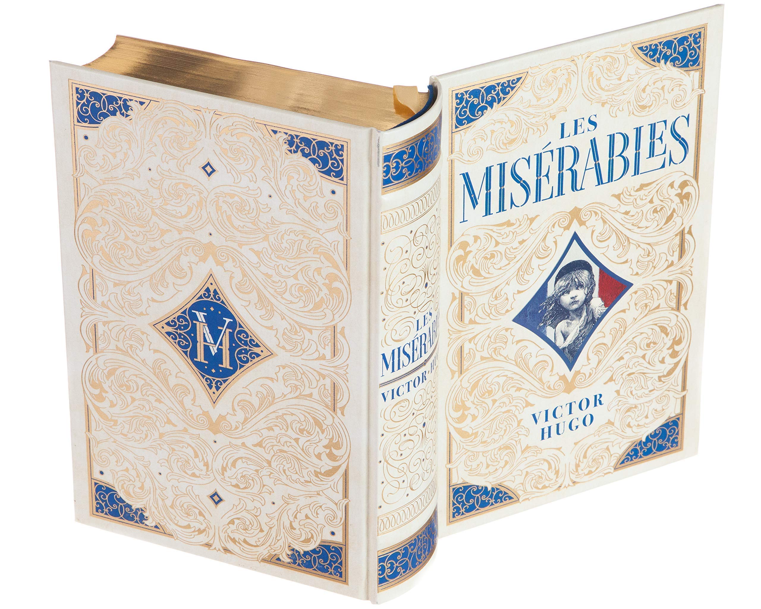 Les Miserables Leather Book Safe - Hidden Storage Box for Cash & Valuables - Perfect for Home Security and Travel Use