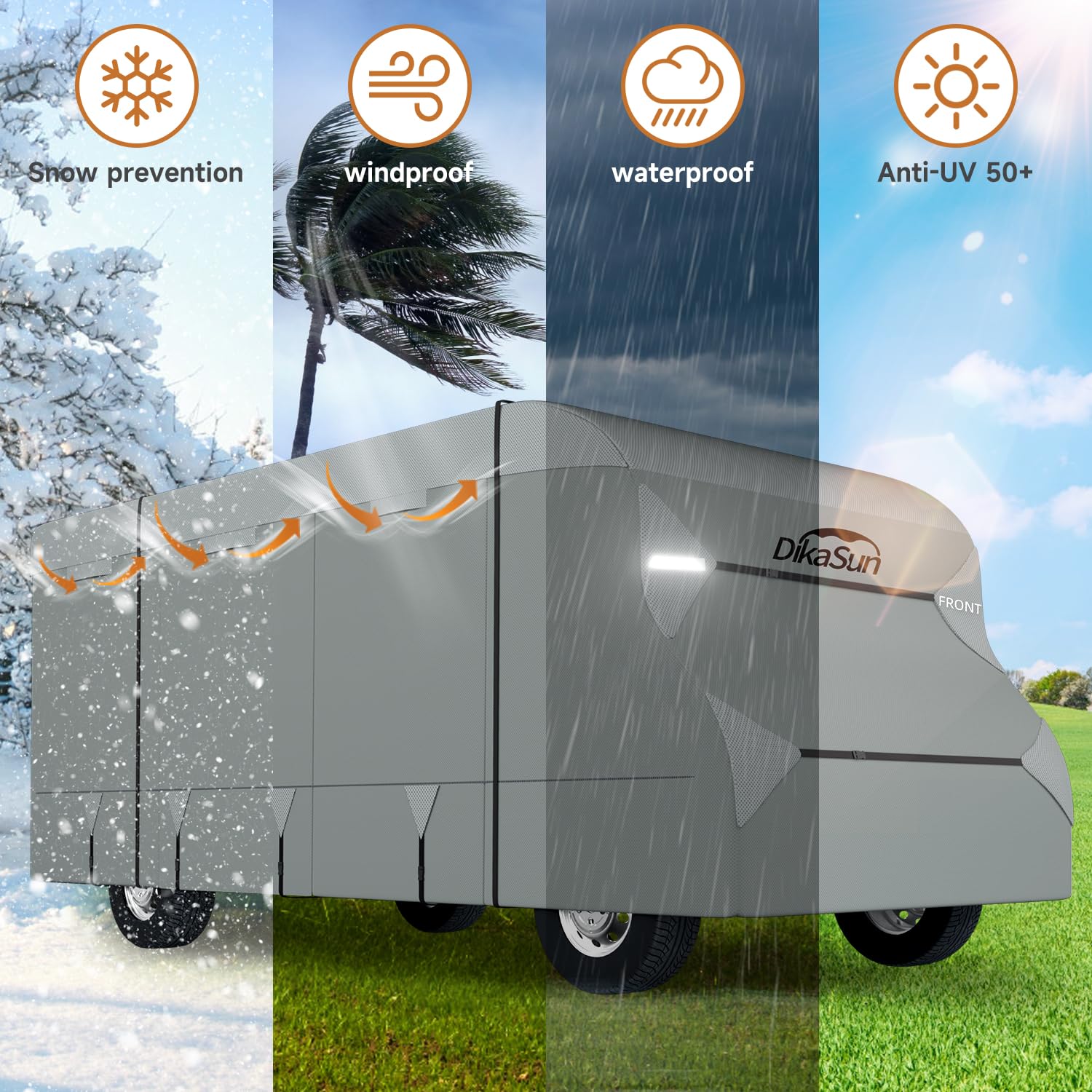 **Heavy Duty 7-Layer Class C RV Cover 20-23 FT - Waterproof, UV-Resistant, Windproof Camper Cover for Travel Trailers | All-Weather Protection for Outdoor Storage & Camping**