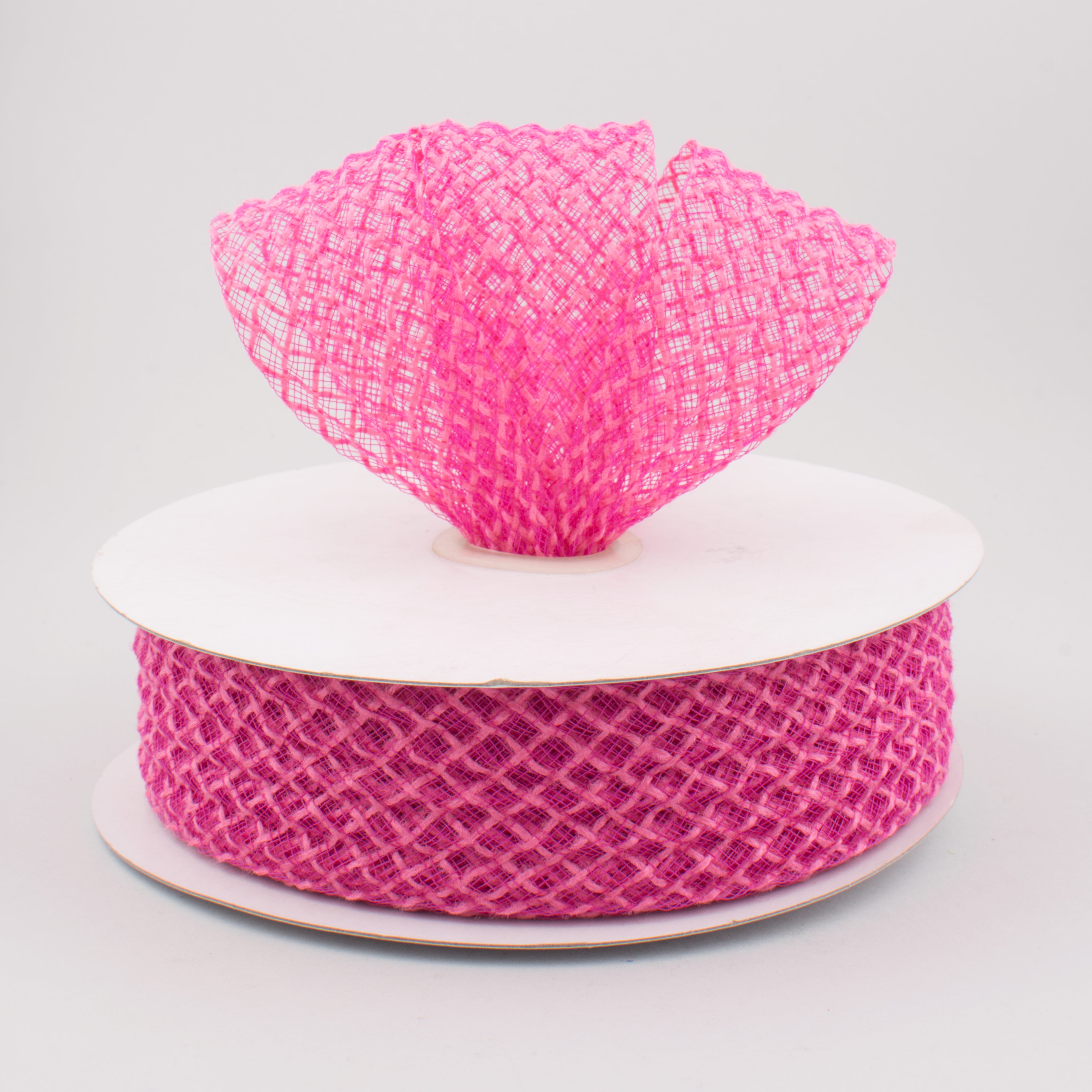 1.5 Inch Dark Pink Jute Deco Flex Ribbon - 20 Yards Bulk Roll for Gift Wrapping, Wedding Decor, DIY Crafts & Home Decoration