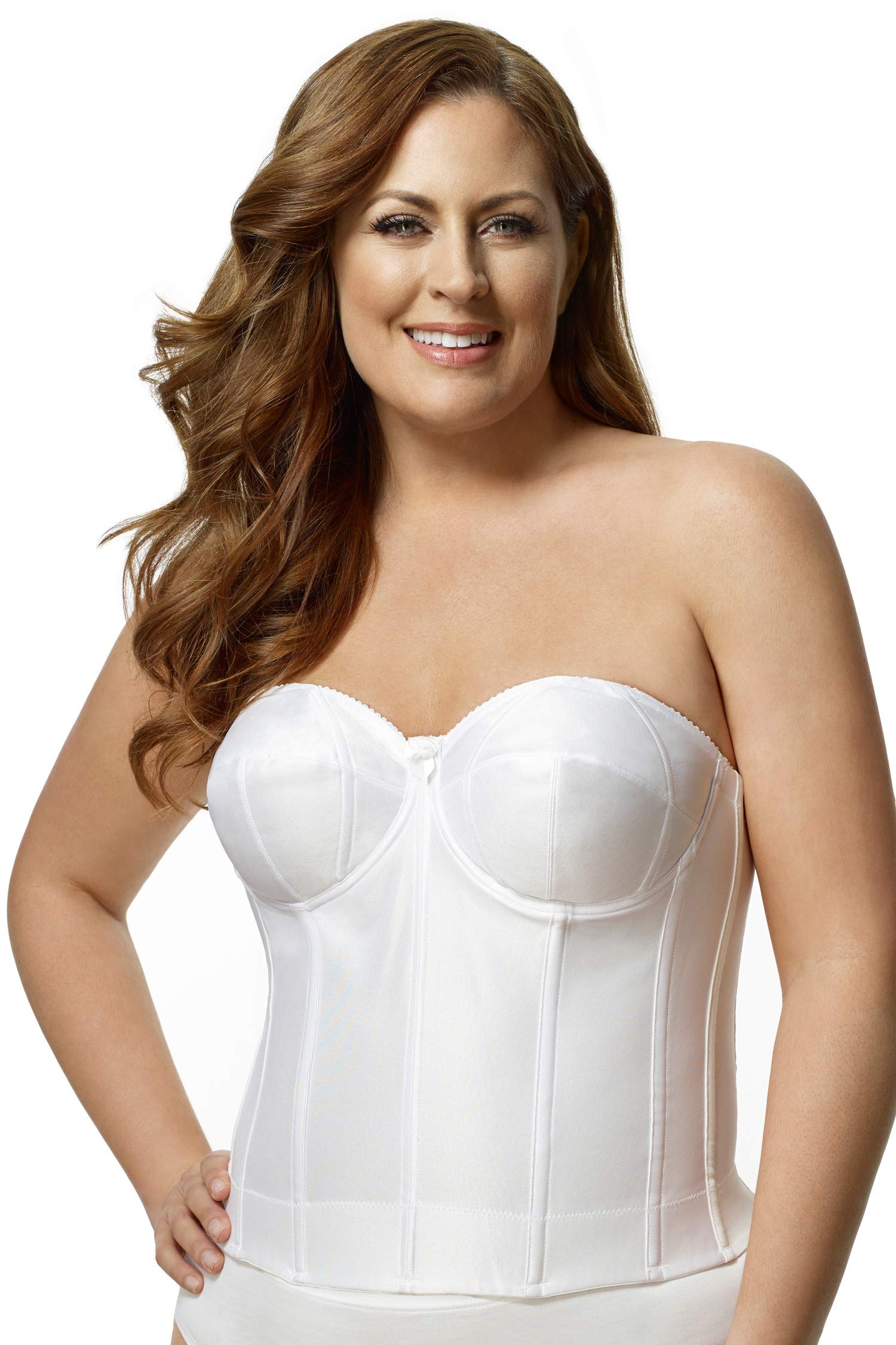 Elila Women's 6421 Strapless Longline Underwire Bra - Full Coverage Support for Wedding, Evening Gowns & Special Occasions
