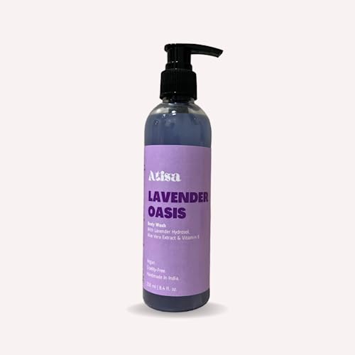 Atisa Lavender Oasis Body Wash - Soothing & Hydrating Shower Gel for Dry Skin | Relaxing Aromatherapy | Perfect for Stress Relief & Nighttime Bath Routine