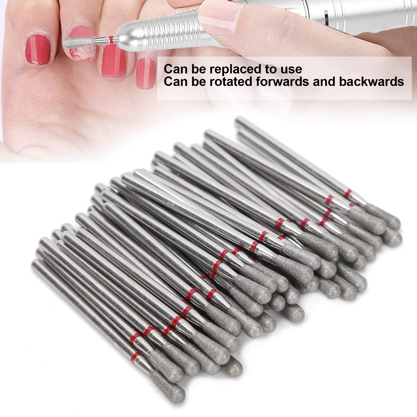 2-Piece Nail Drill Bit Set with 50pcs Professional Manicure Accessories - Nail Polisher, Grinding Heads for Women - Perfect for Home Salon & DIY Nail Care