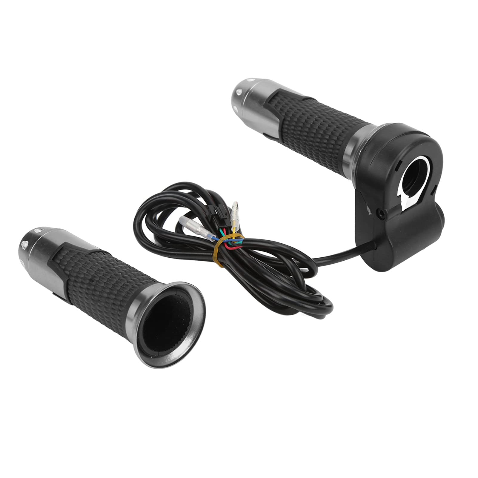 Premium Throttle Grips for Electric Bikes & Scooters - 1 Pair Ergonomic Plastic Handlebar Grips with Push Button (Grey) - Perfect for Commuting, Off-Roading & Urban Riding