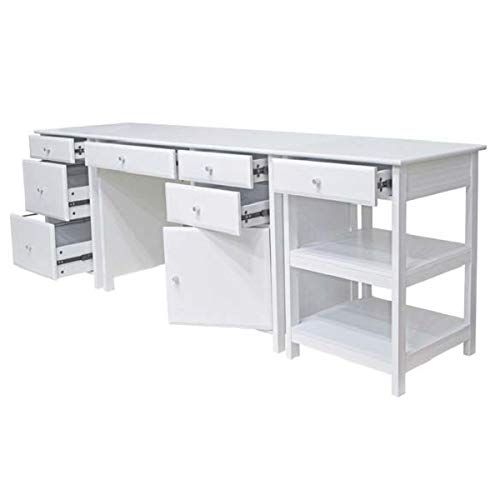 Set of 3 White Modern Delta Wooden Home Office Furniture - Stylish Workspace Desk & Storage for Small Spaces