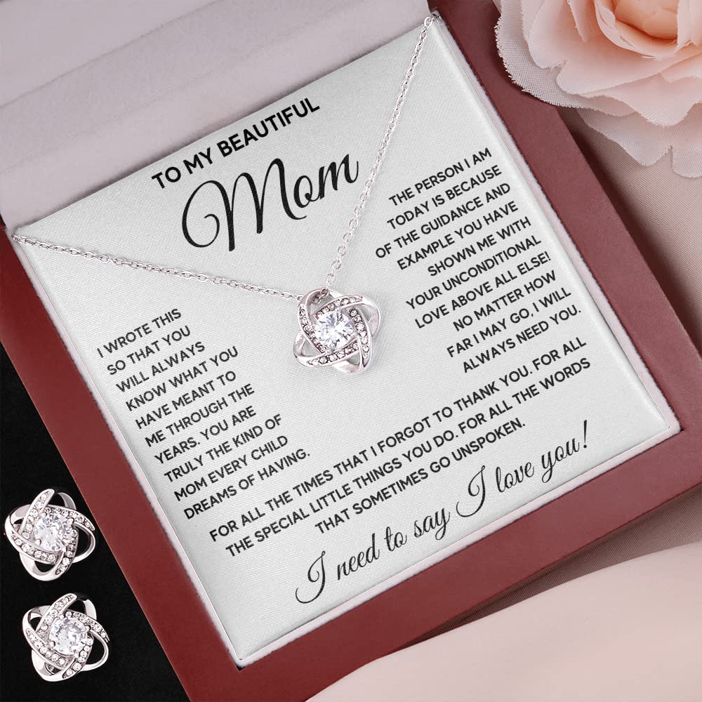 Mom's Jewelry Gift - Gemstone Pendant Necklace for Mother's Day & Christmas | Son to Mom Present