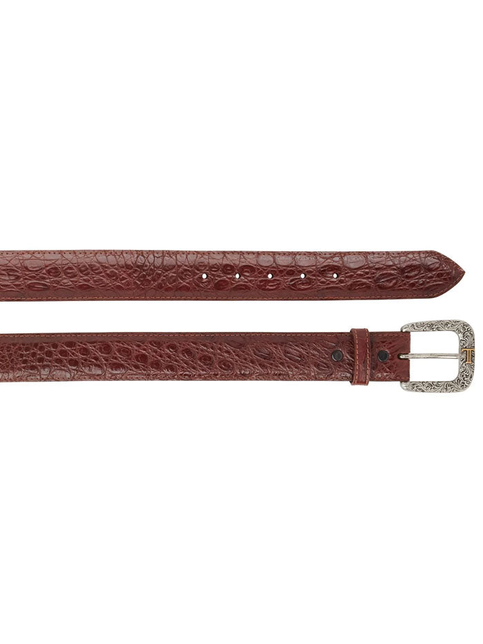 Lucchese W9411 Ultra Belly Caiman Western Belt in Sienna - Premium Leather Belt for Cowboy Boots & Western Fashion
