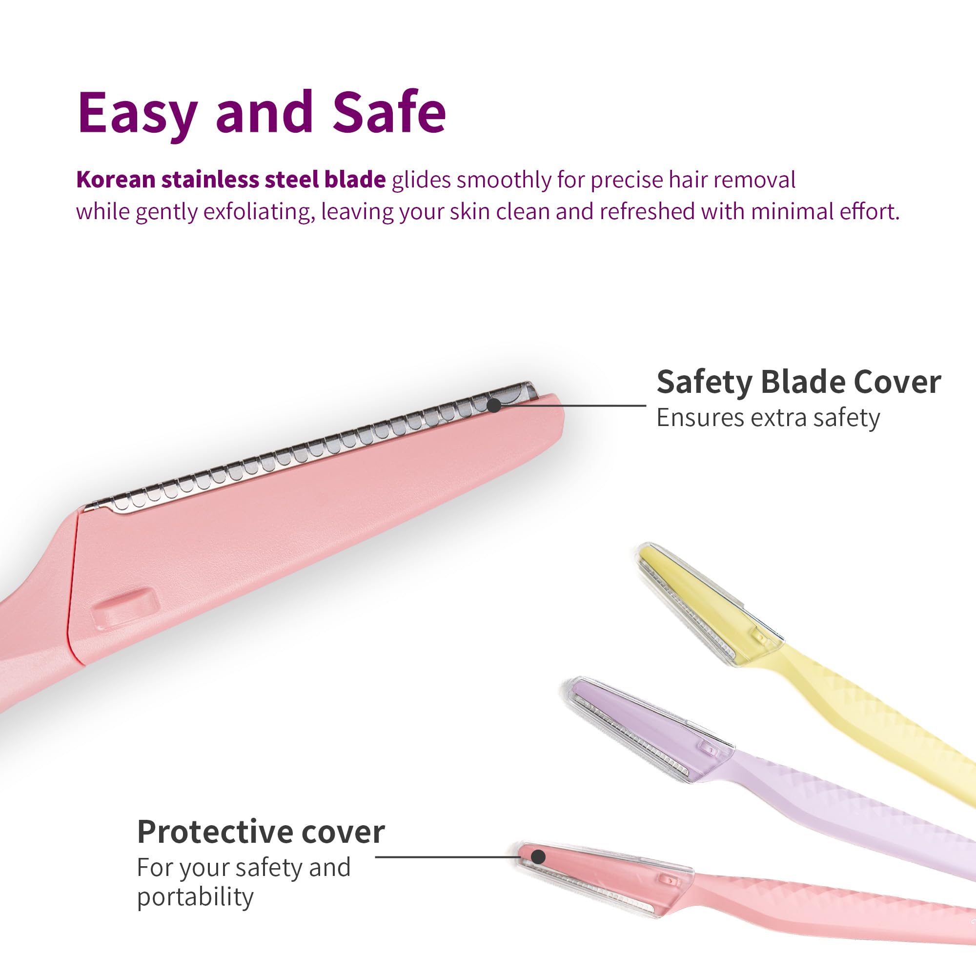 Tinkle Ultimate Dermaplaning Tool - 6 Pack Facial Razors for Peach Fuzz Removal & Exfoliation | Precision Eyebrow & Face Razor with Stainless Steel Safety Cover for Sensitive Skin | Perfect for At-Home Skincare Routine & Easter Gifts