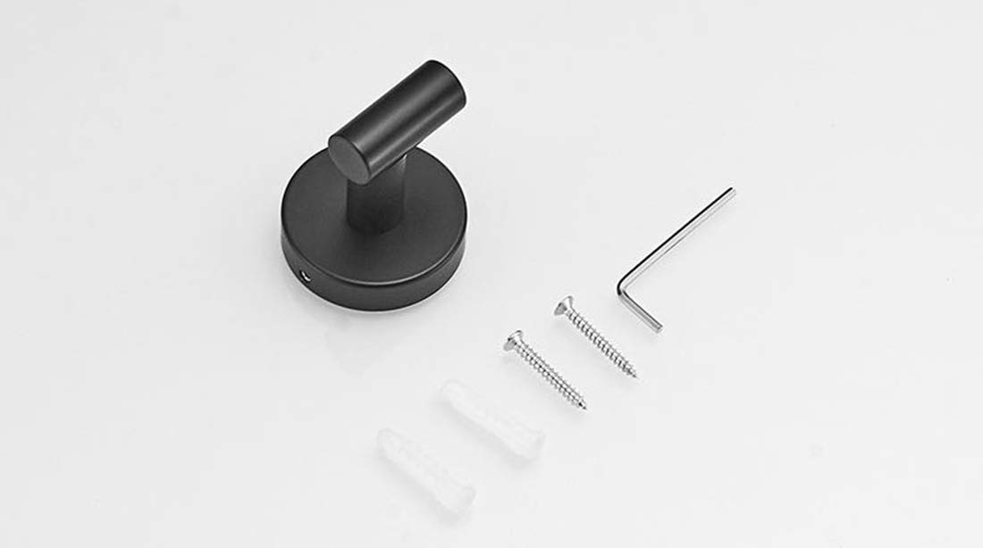 Premium Stainless Steel Bathroom Accessories Set - Towel Bar, Hook & Toilet Paper Holder (3-Piece, Black KB-TS-01) for Modern Bathroom Organization & Spa-Like Experience
