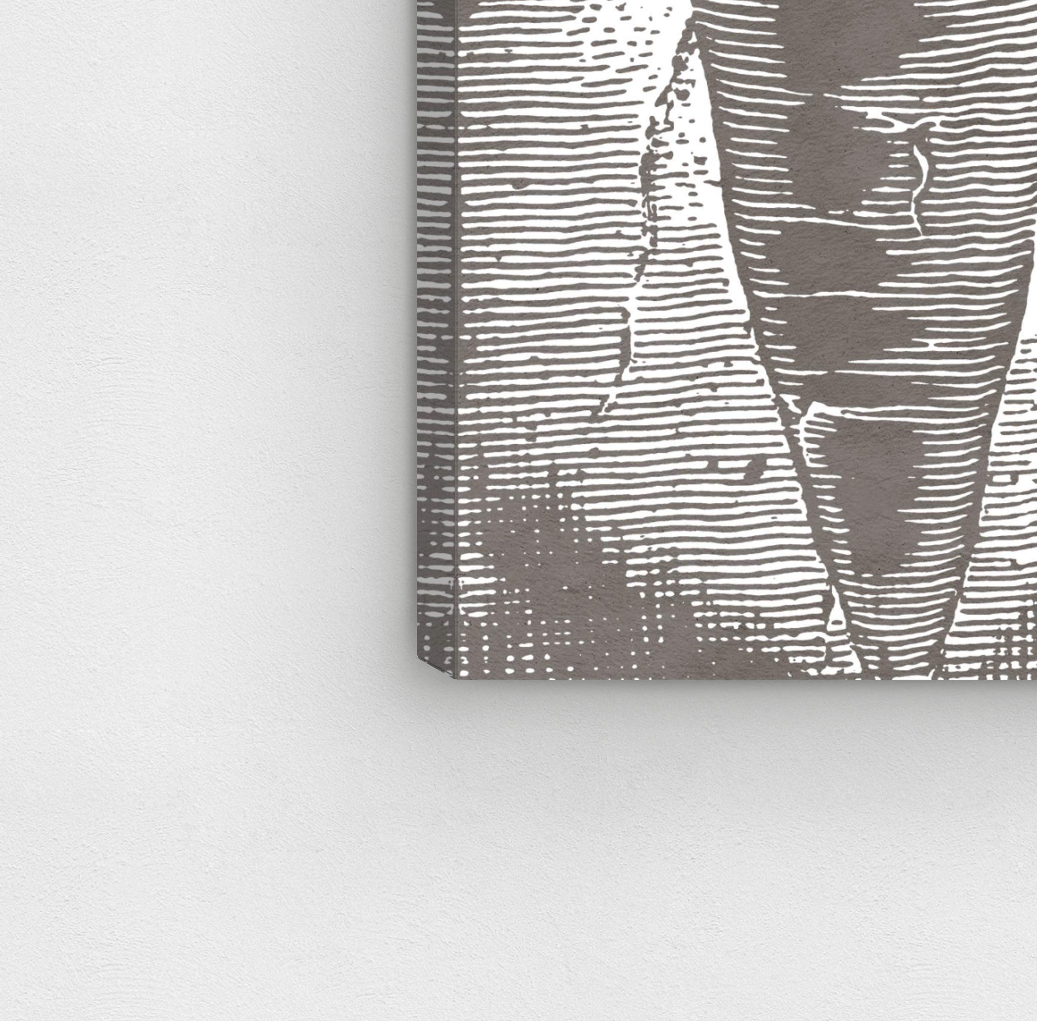 Oliver Gal Artist Co. 'Carrot Woodblock' Kitchen Wall Art - 16x36 Inch Gray & White Canvas Print for Home Decor | Perfect for Farmhouse, Modern & Rustic Kitchens