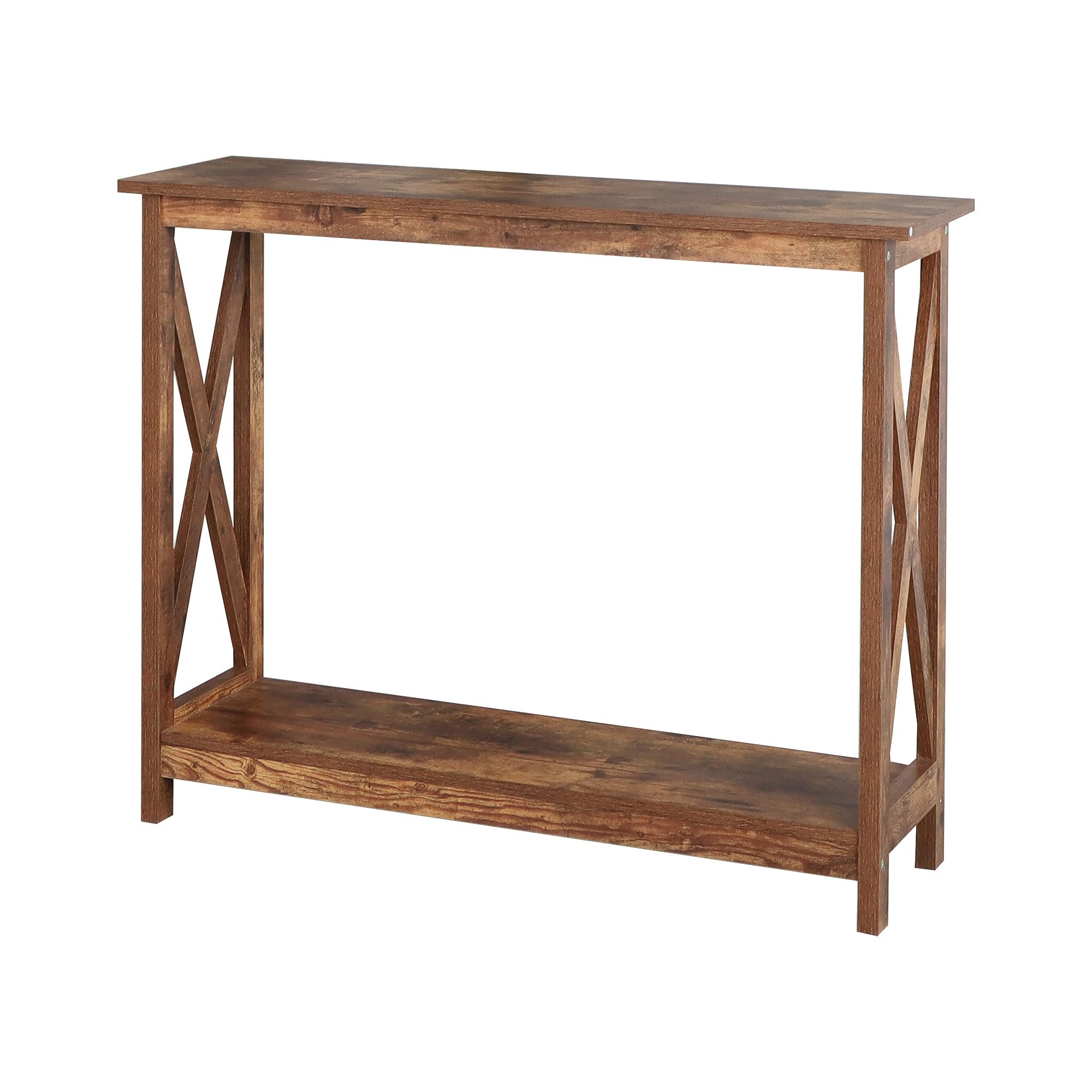 Rainbow Sophia Console Table - 39 Inch Modern Farmhouse Entryway Table with 2-Tier Storage, Rustic Wood Sofa Table for Living Room, Hallway & Bedroom Decor