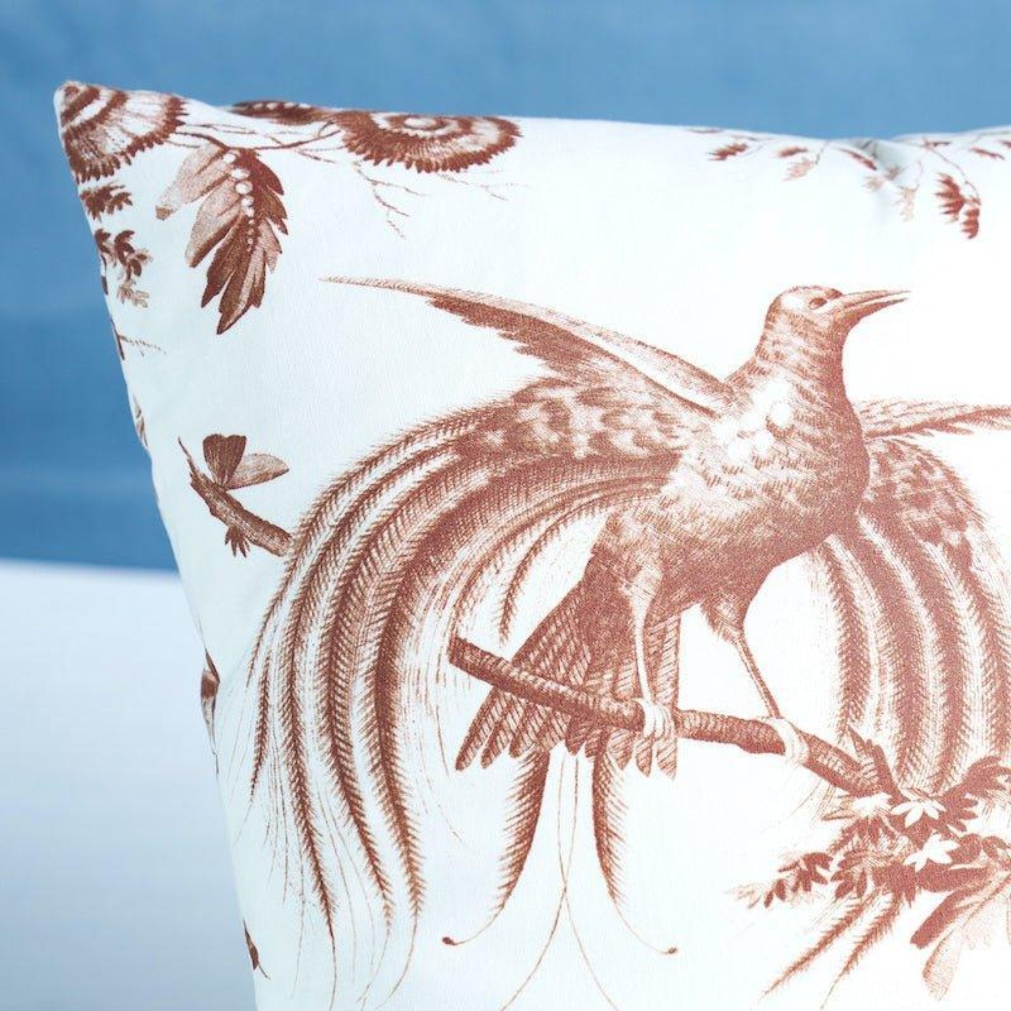 Brown Toile De La Prairie 18-inch Cotton Throw Pillow - Farmhouse Decor for Sofa, Bed & Living Room