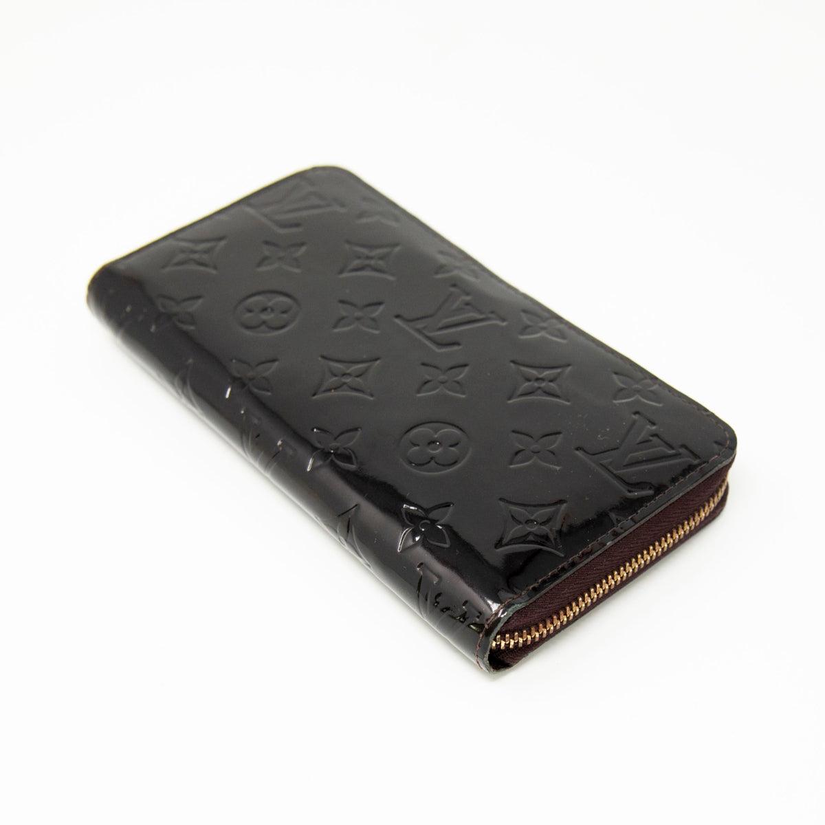 Authentic Louis Vuitton Burgundy Monogram Vernis Long Zip Wallet for Women | Luxury Leather Billfold with Multiple Card Slots | Perfect for Everyday Use, Travel & Gift Giving