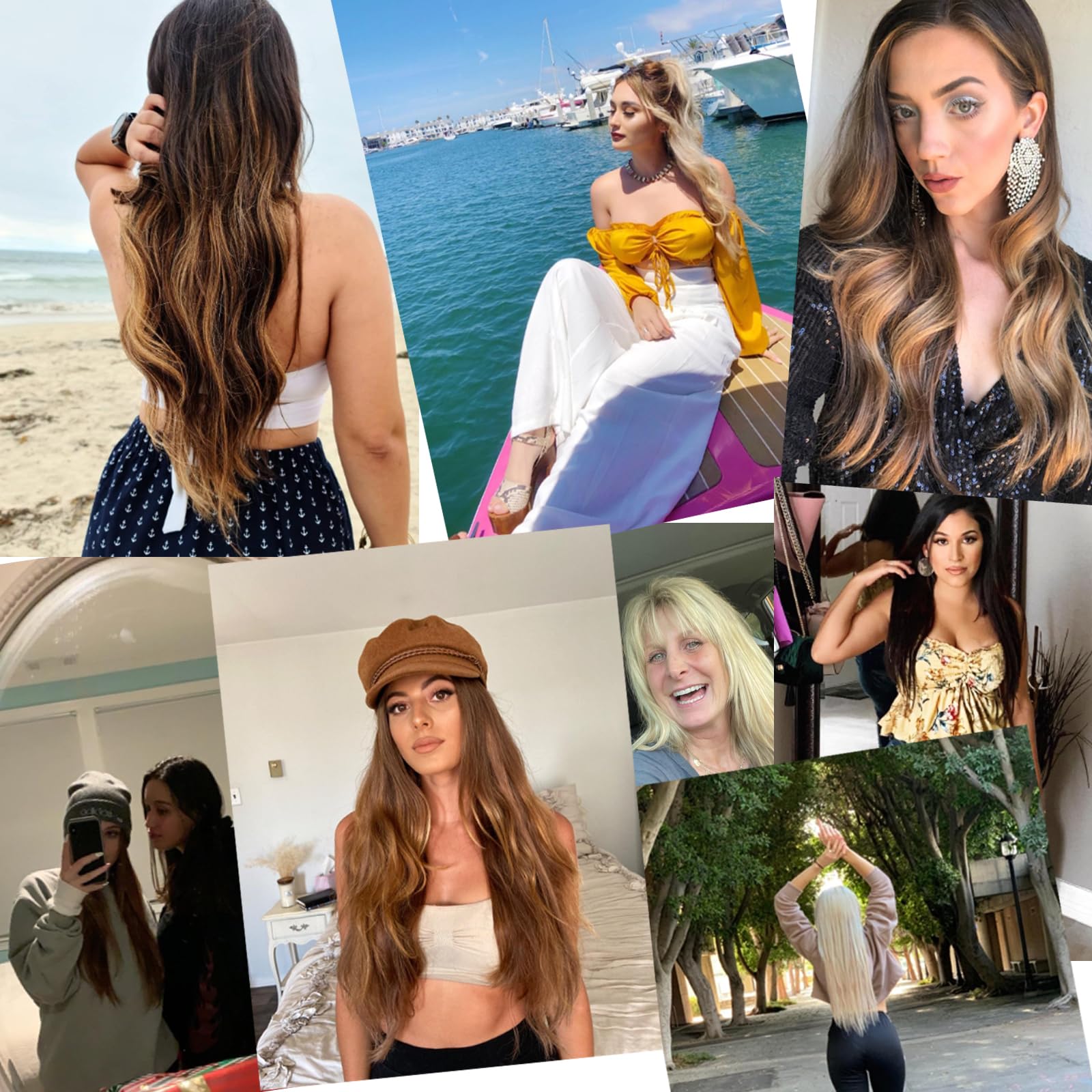 20 Inch 160g Clip-in Human Hair Extensions - 10 Pieces Remy Straight Virgin Hair in Chestnut Brown (21 Clips) | Perfect for Volume Boost, Length Extension & Styling for Parties, Weddings & Daily Wear