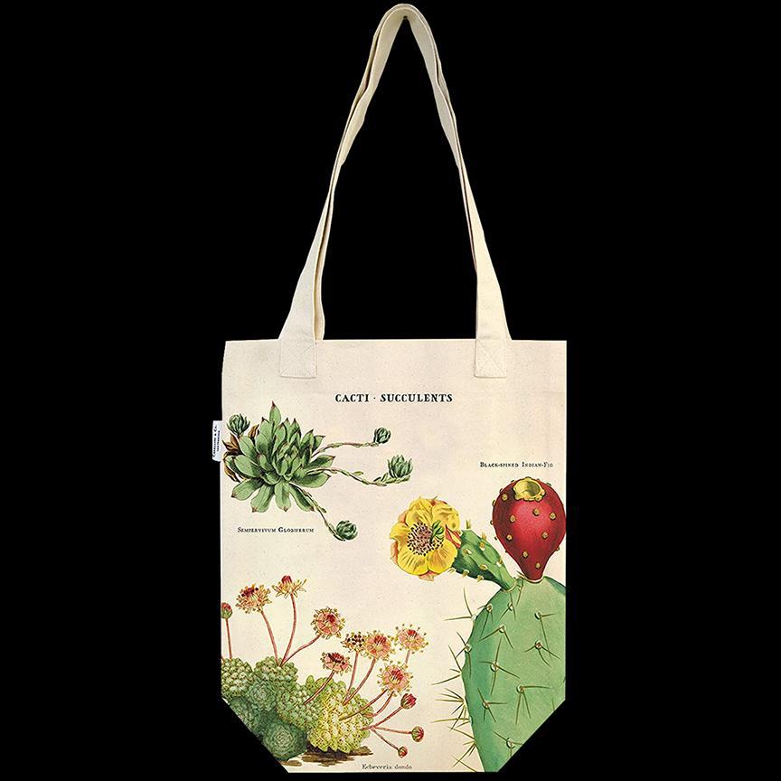 Cacti & Succulents Canvas Tote Bag - Eco-Friendly Reusable Shopping Bag for Women - Perfect for Groceries, Beach, Farmers Market & Daily Use