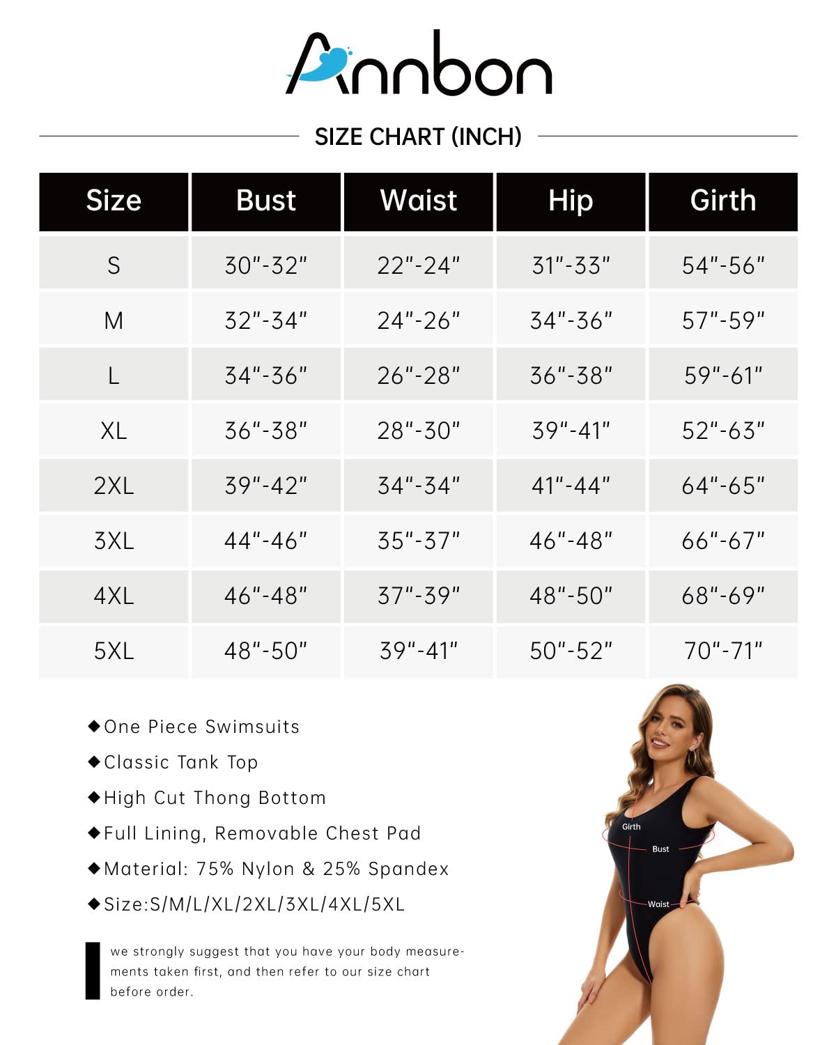 Annbon Women's 80S 90S Retro High Cut Thong One Piece Swimsuit - Vintage Bathing Suit for Beach, Pool Party & Summer Vacation