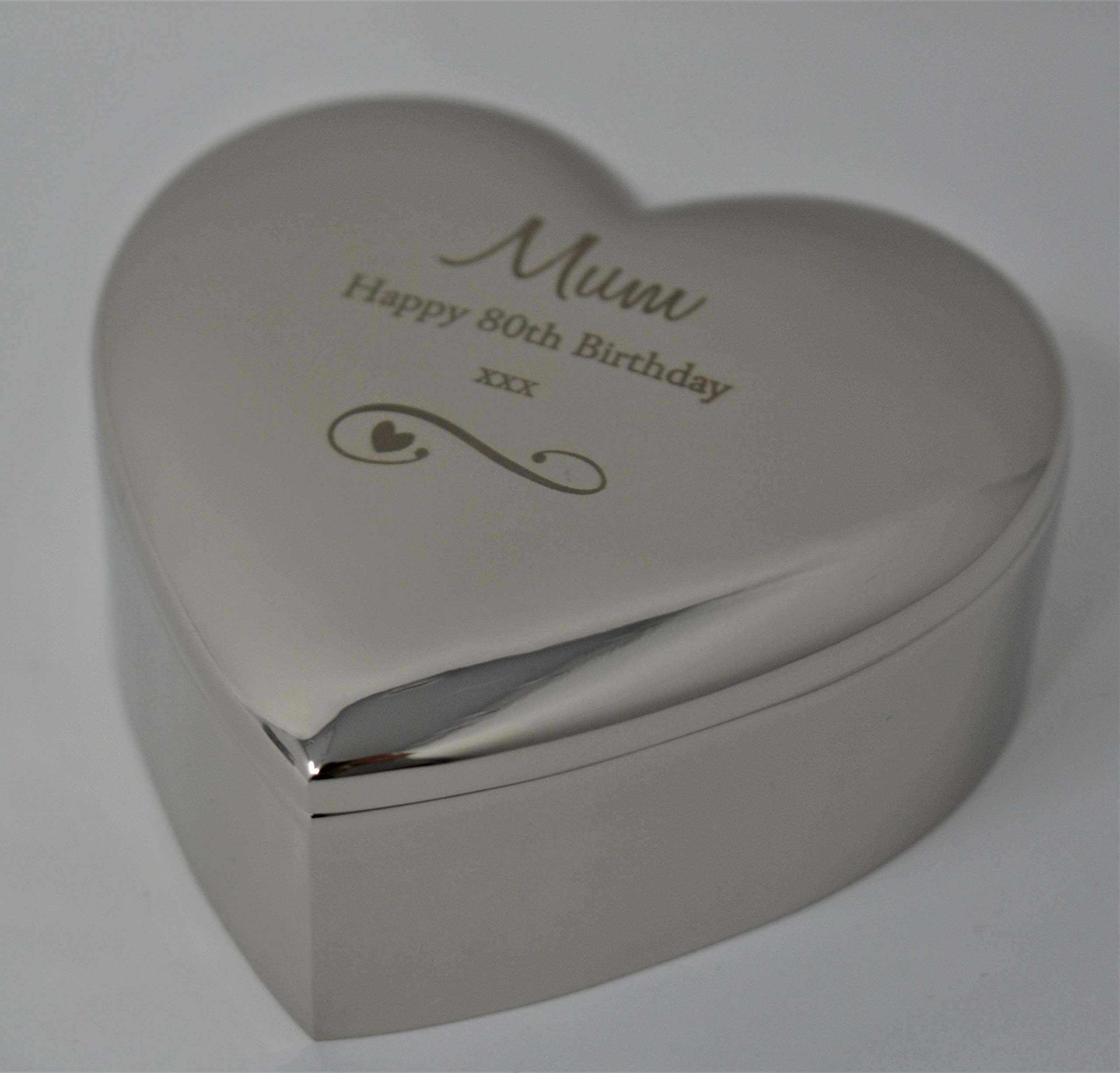80th Birthday Heart Trinket Box - Elegant Keepsake Jewelry Gift for Women, Mom, Grandma - Perfect for 80th Birthday Celebrations, Mother's Day & Special Occasions