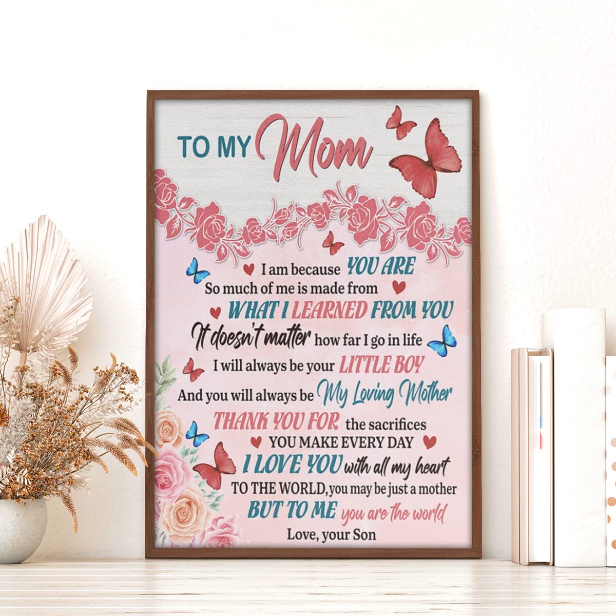 Thank You for The Sacrifices - Best Gift for Mom Poster - Meaningful Gift from Son to Mom - Wall Art Canvas or Paper Print - Perfect for Mother's Day, Birthday & Home Decor