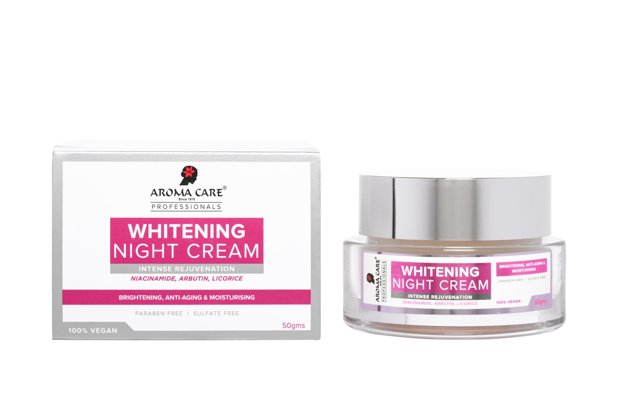 Aroma Care Pro Whitening Night Cream 50g - Brightening, Even Skin Tone & Deep Hydration for Glowing Skin | Overnight Repair & Anti-Aging | Perfect for Dry & Dull Skin Before Bed