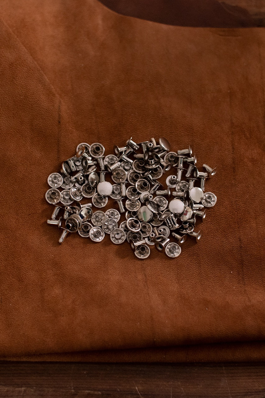 Brass/Nickel Hollow Rivets KØ9.2 x L8.0mm - Durable Fasteners for Leather Craft, Jewelry Making & DIY Projects