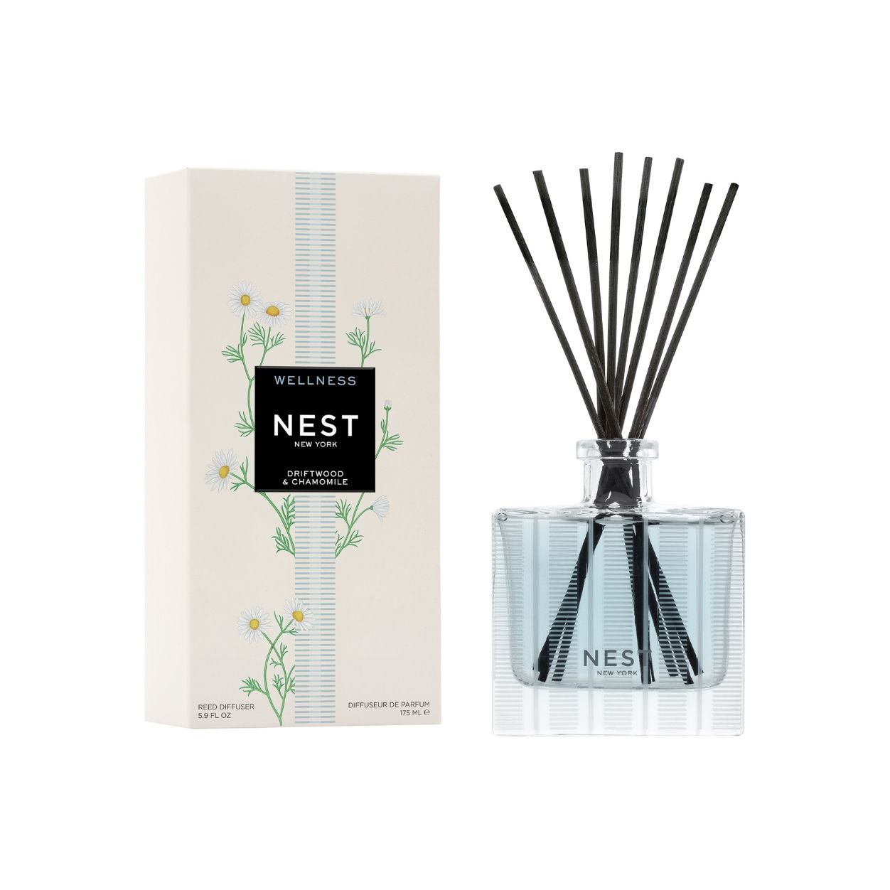 Natural Driftwood & Chamomile Reed Diffuser Set - Aromatherapy Essential Oil Room Fragrance for Home, Office, Spa & Yoga Studio Relaxation