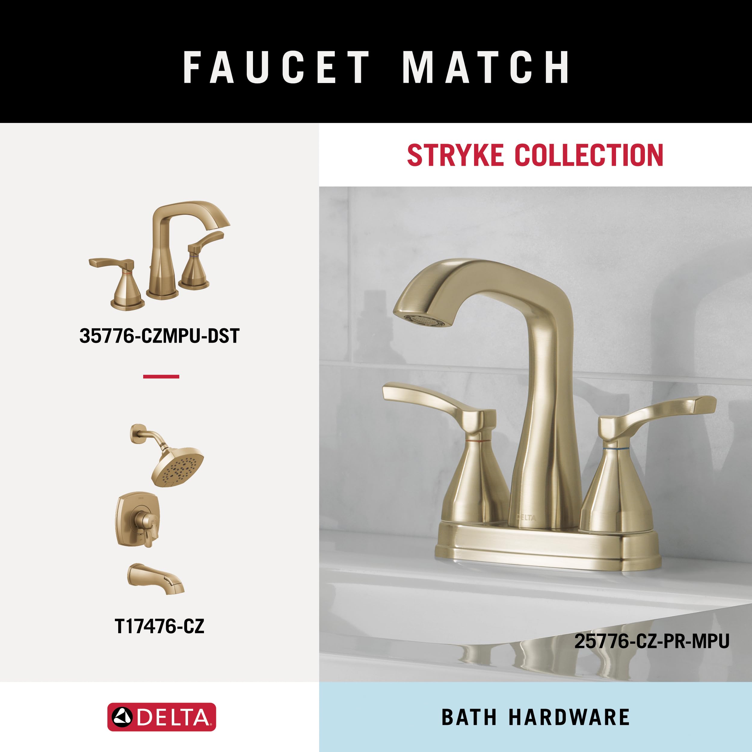 Delta Faucet 77655-CZ Stryke Double Post Pivoting Toilet Paper Holder in Champagne Bronze - Durable Bathroom Accessory for Modern Homes & Luxury Hotels
