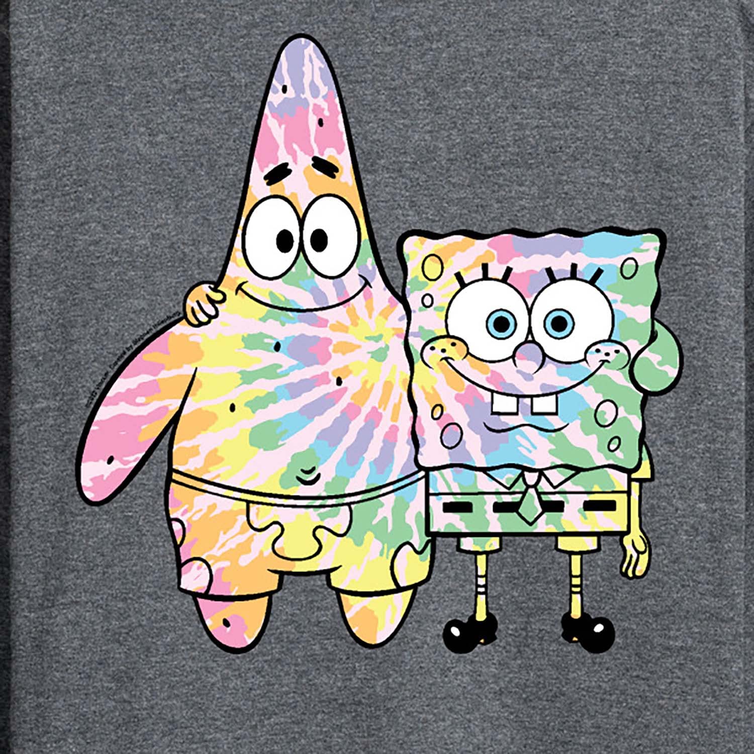 HYBRID APPAREL Spongebob Squarepants Tie Dye Long Sleeve T-Shirt for Men - Spongebob & Patrick Graphic - Casual Wear & Cosplay Outfit