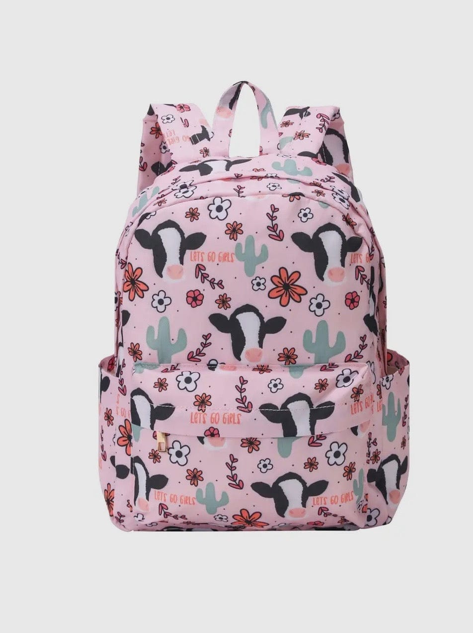 Stylish Pink Western Cactus Backpack for Women & Teens - Perfect for School, Travel & Outdoor Adventures