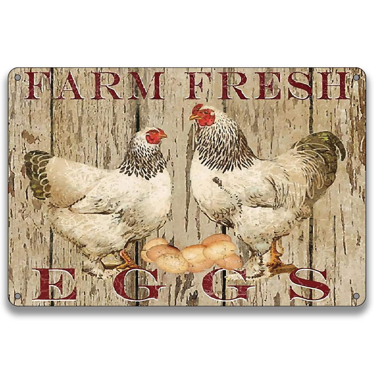 Vintage Chicken Coop Metal Sign - Farmhouse Wall Decor for Kitchen & Country Home (8x12 Inch)