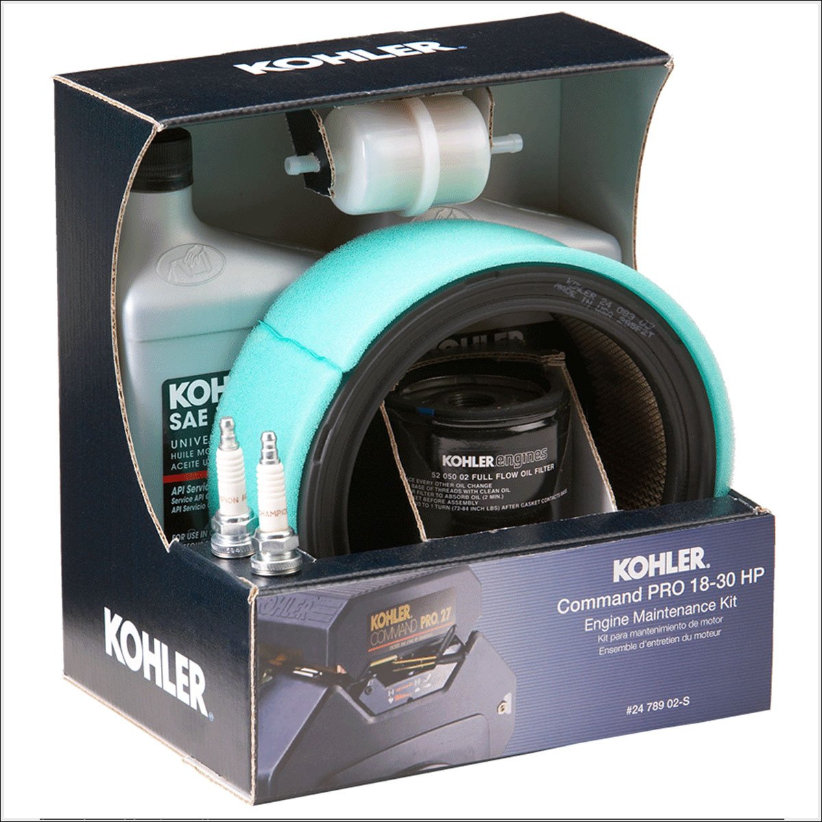 Kohler 24-789-02-S Genuine OEM Engine Maintenance Kit for Lawn Mowers & Garden Equipment - Keep Your Outdoor Power Tools Running Smoothly