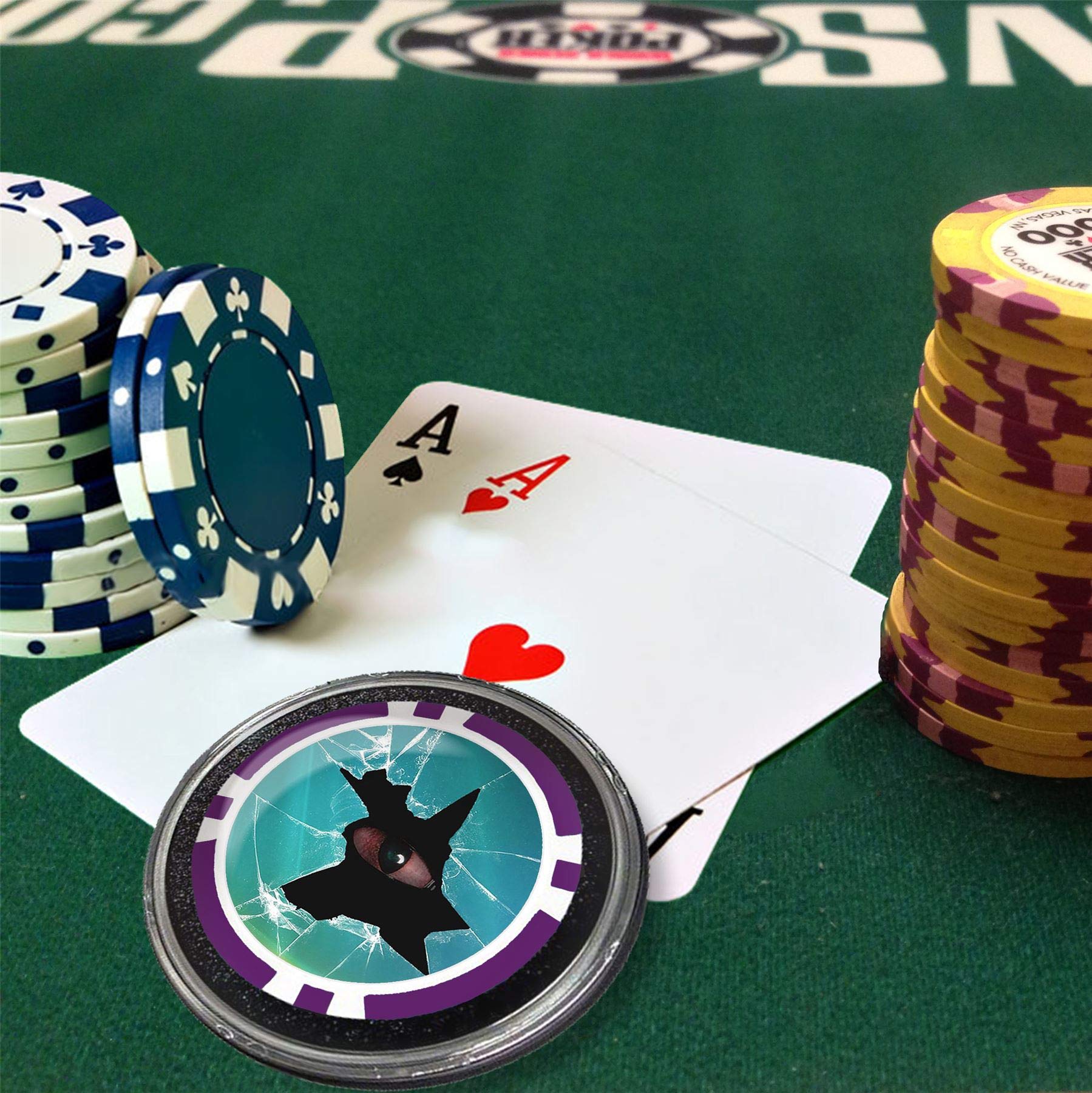 Scary Monster Eye Card Guard - Poker Chip & Card Protector for Texas Holdem - Perfect for Casino Nights & Home Poker Games