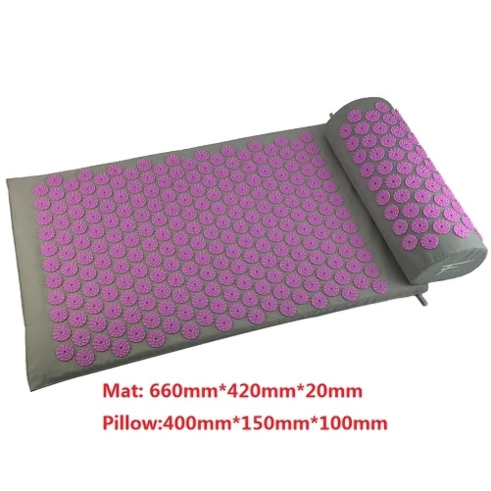 Acupressure Massage Yoga Mat with Pillow - Premium Non-Slip Exercise Mat for Pain Relief, Stress Relief & Relaxation - Perfect for Home Yoga, Meditation, Physical Therapy & Post-Workout Recovery
