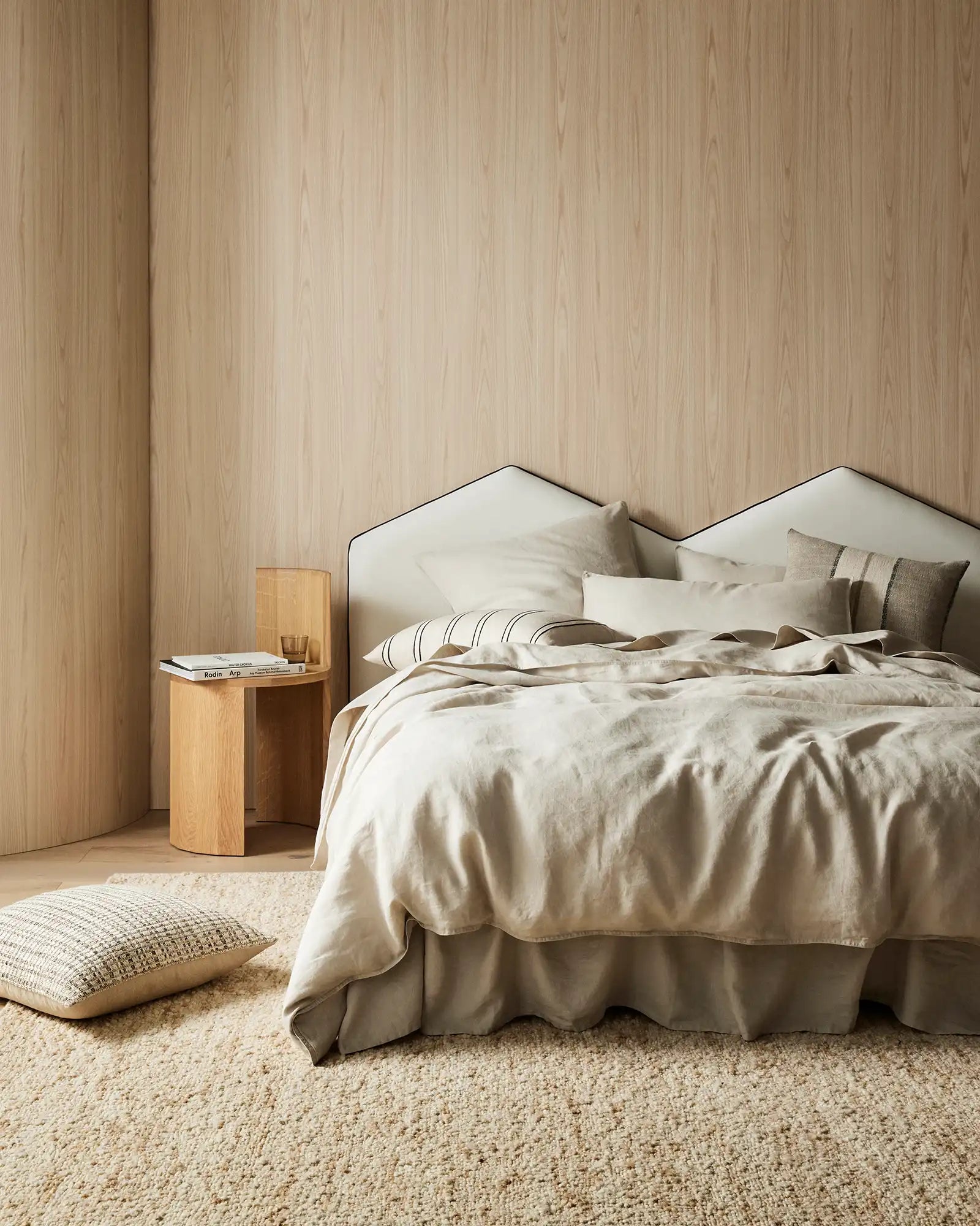 Ravello Quilt Cover Set - Bone White Luxury Bedding - Soft & Breathable Cotton Duvet Cover for Queen/King Size - Perfect for Master Bedroom, Guest Room & Cozy Home Decor