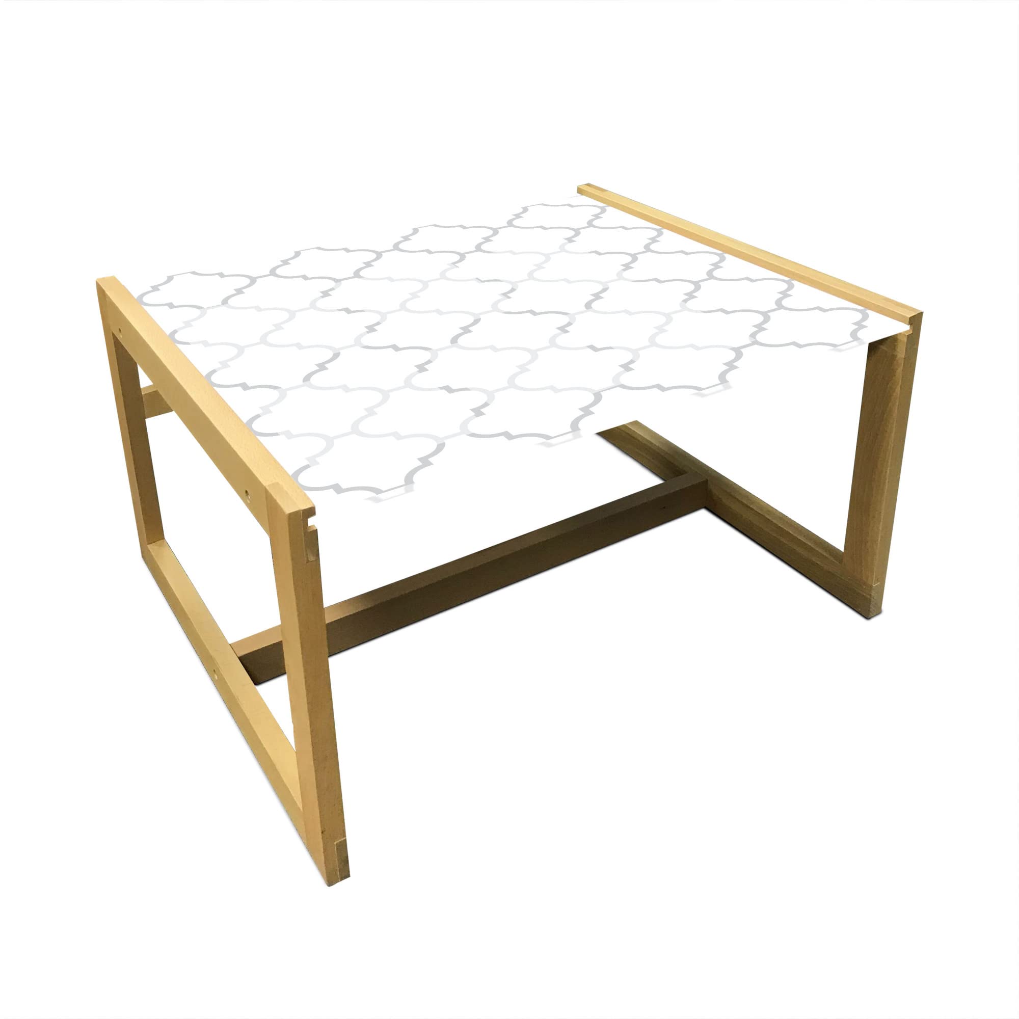 Modern Grey Coffee Table - Geometric Acrylic Glass & Wooden Frame for Office & Dorm Decor