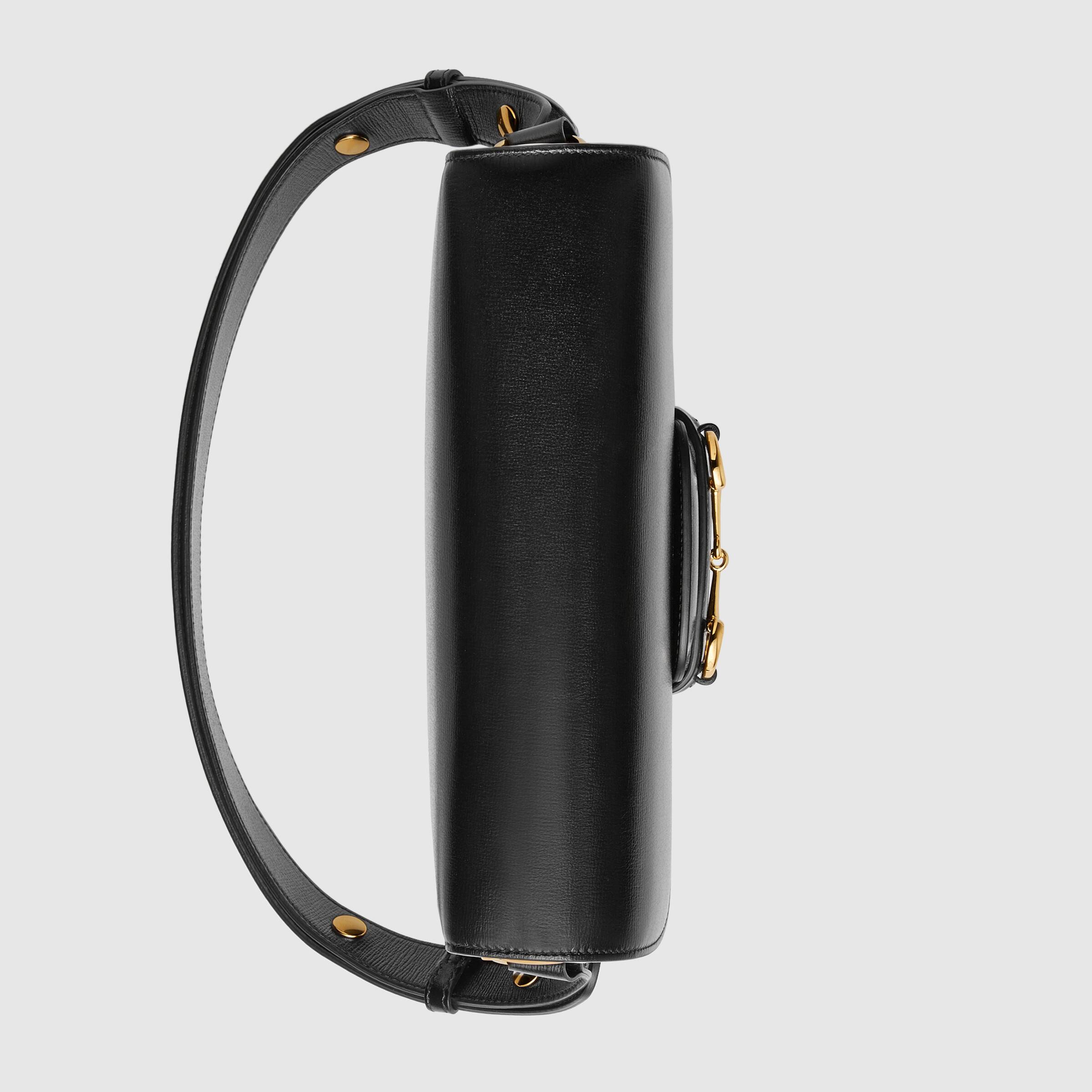 Gucci 1995 Horsebit Shoulder Bag for Women - Classic Black Leather Crossbody Purse | Perfect for Work, Travel & Evening Events