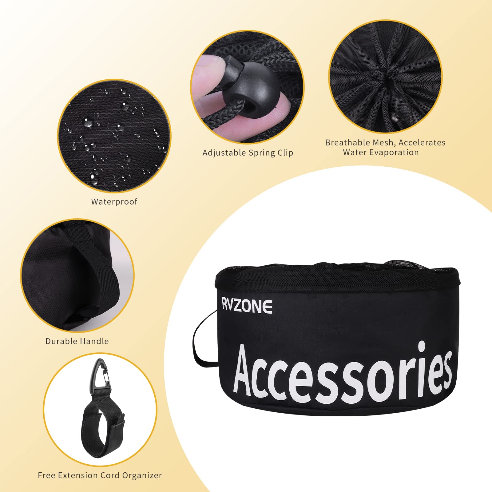 Waterproof RV Hose Storage Bag - Organizer for Sewer, Water & Cords - Camping Accessories