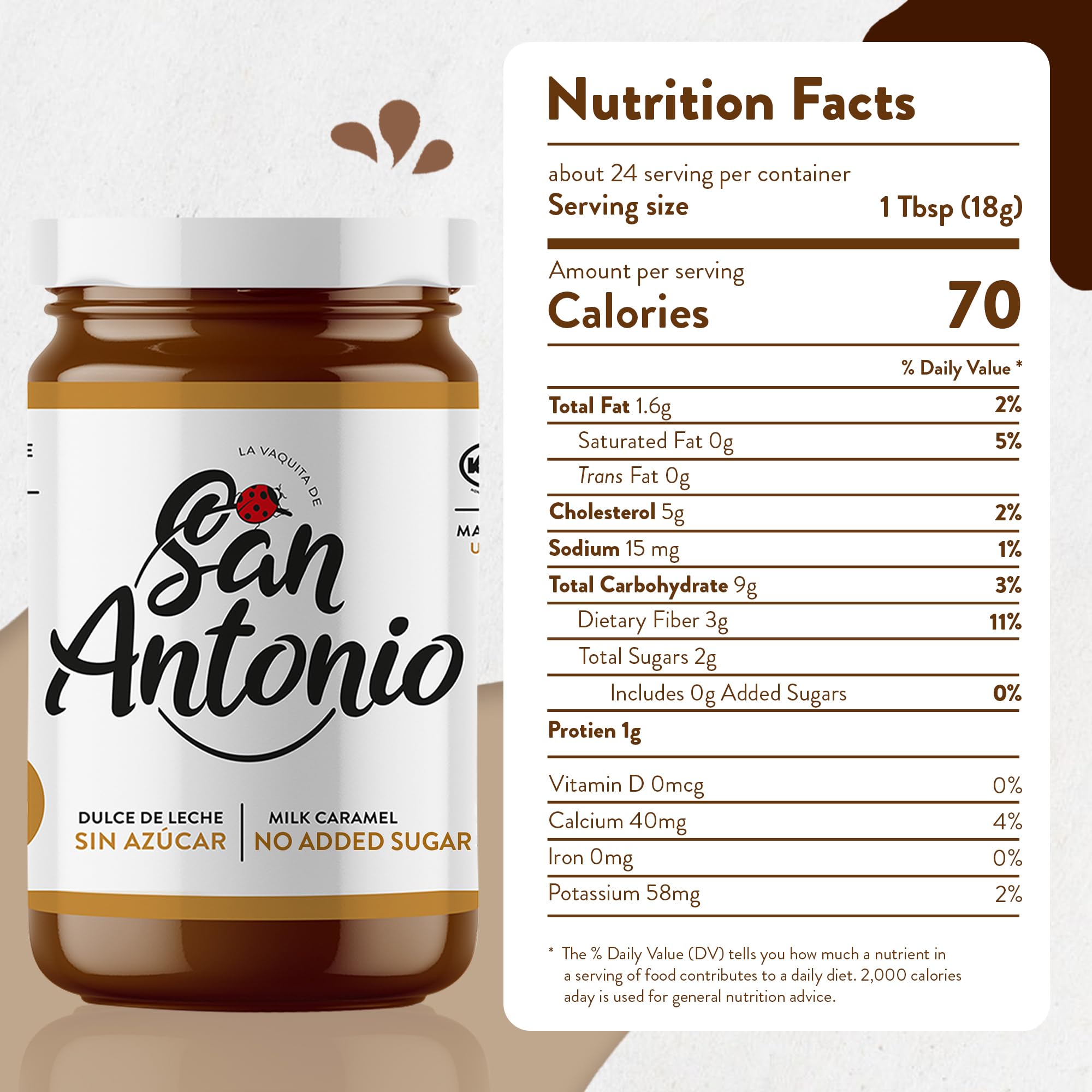 No Sugar Added San Antonio Dulce de Leche Classic Milk Caramel Spread - Gluten Free & Lactose Free Dessert Topping for Ice Cream, Cakes, Coffee, Pancakes & Fruit Dip - 15oz (Pack of 6) | Perfect for Baking, Breakfast & Sweet Treats