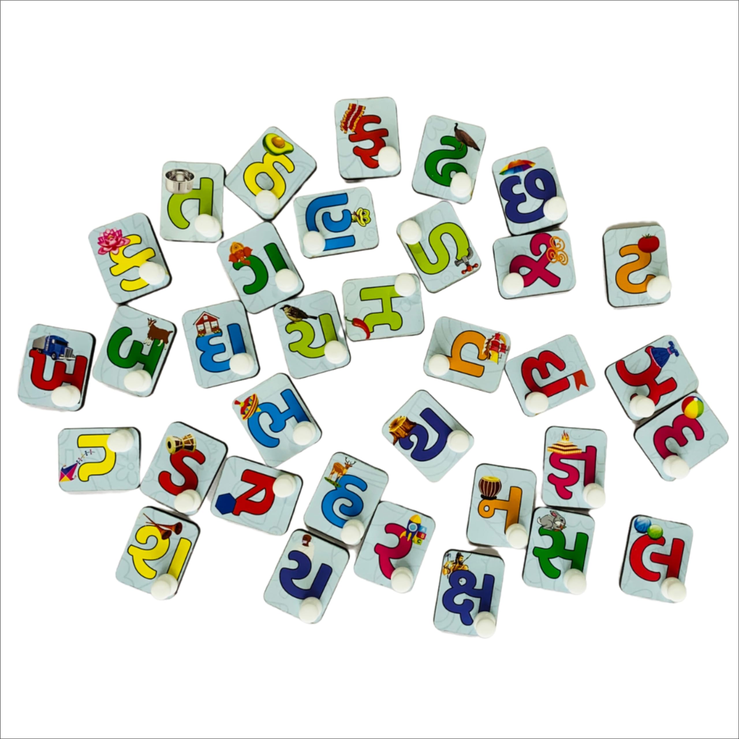 TodFod Wooden Gujarati Alphabet & Shapes Puzzle Toy for Kids – Educational Learning Board with Knob for Preschoolers (Gujarati Kakko) – Perfect for Early Childhood Development & Montessori Classrooms