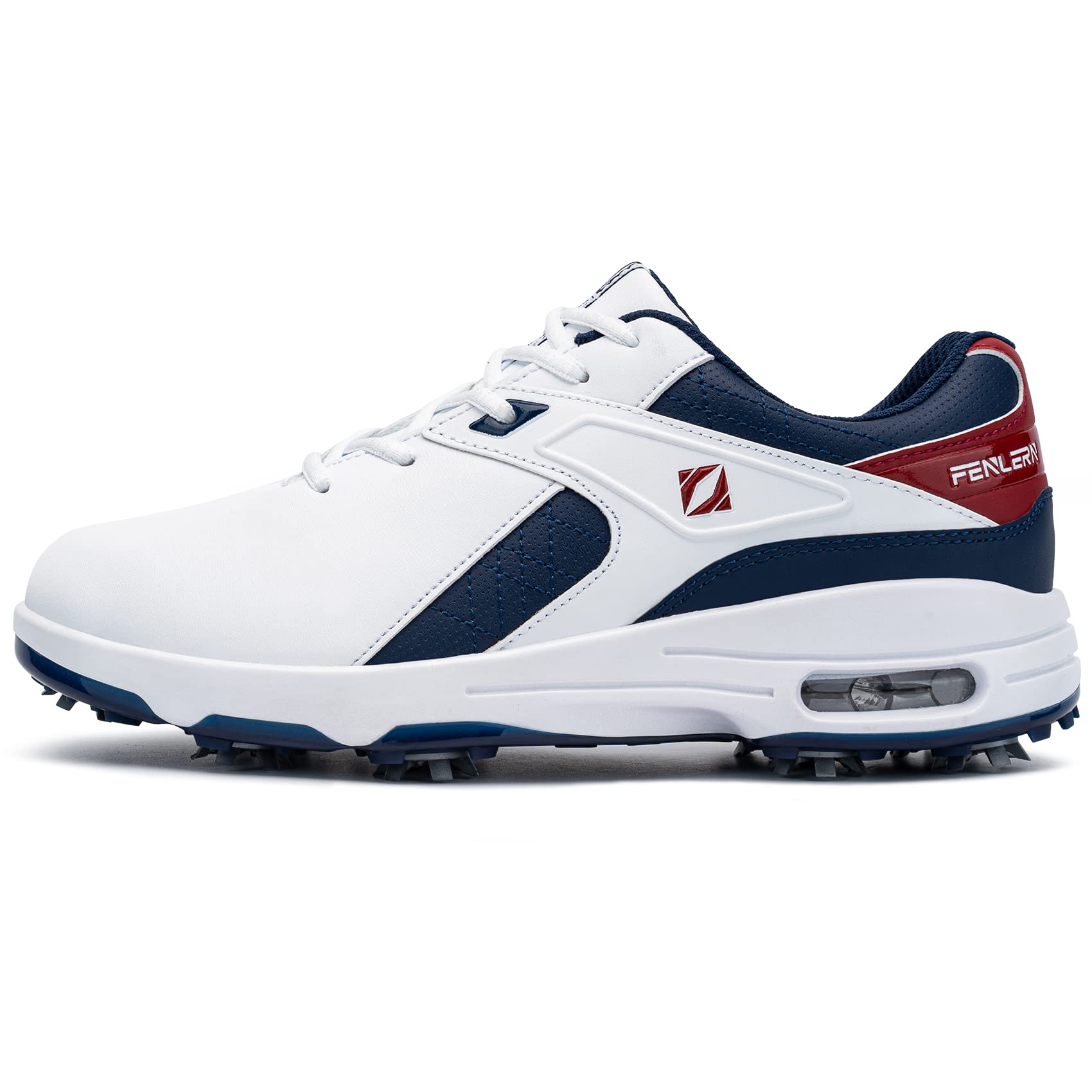 Fenlern Men's Spiked Golf Shoes - Water Resistant & Non-Slip Lightweight Outdoor Golf Shoes for Training | Perfect for Golf Course & Driving Range Practice